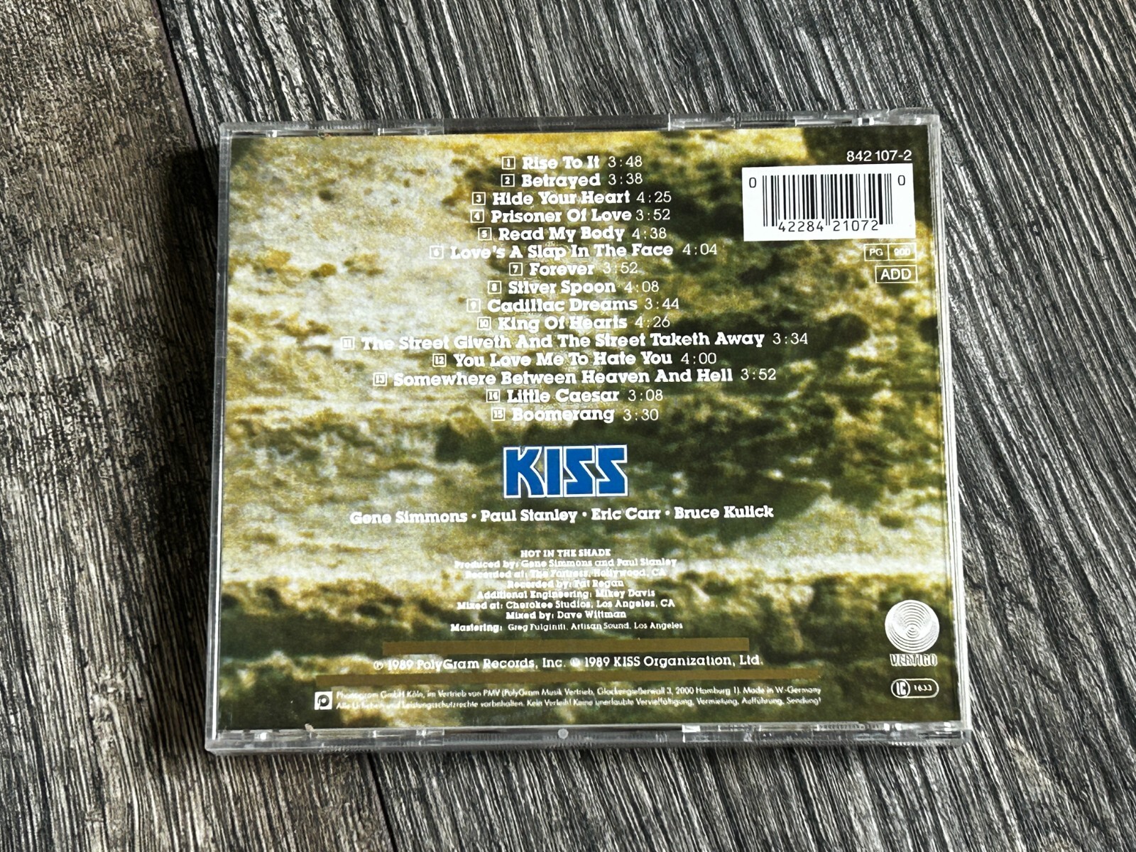 KISS CD HOT IN THE SHADE Germany German Logo Vintage Kiss Eric Carr Bruce Kulick