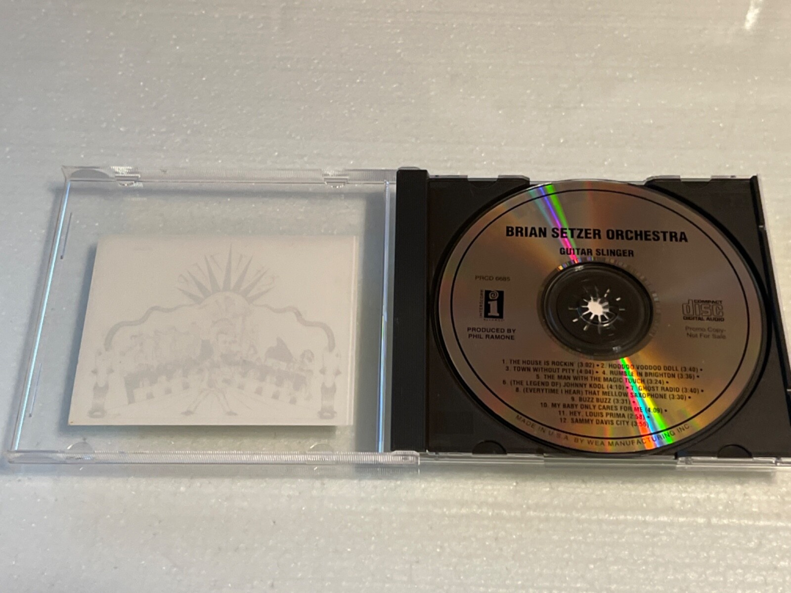 [MINT!] BRIAN SETZER ORCHESTRA "Guitar Slinger" PROMO ADVANCE CD 1996 Stray Cats