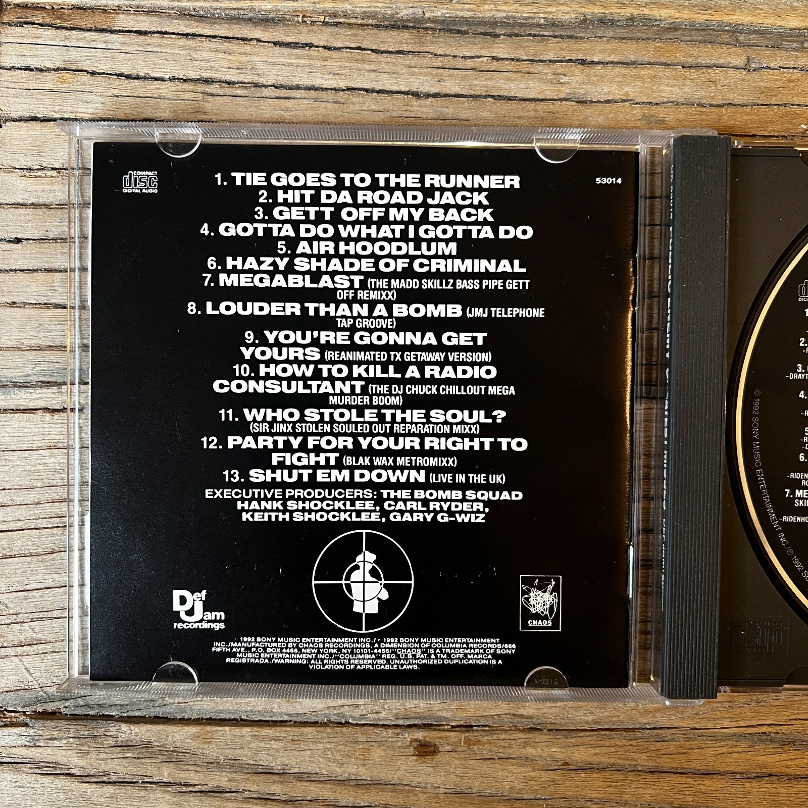 Public Enemy Greatest Misses CD 1992 Def Jam Chaos Records US Press