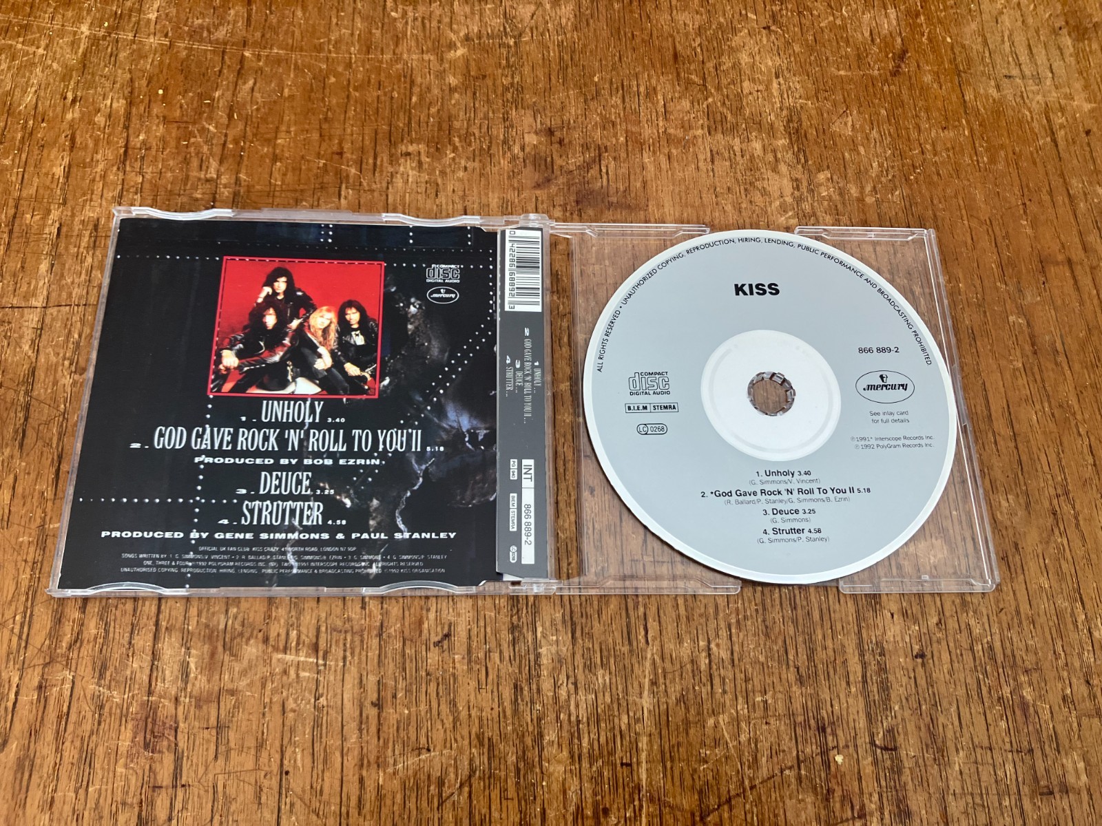 KISS Unholy 4-Track CD-Single 1992 EU Press Bruce Kulick Eric Carr