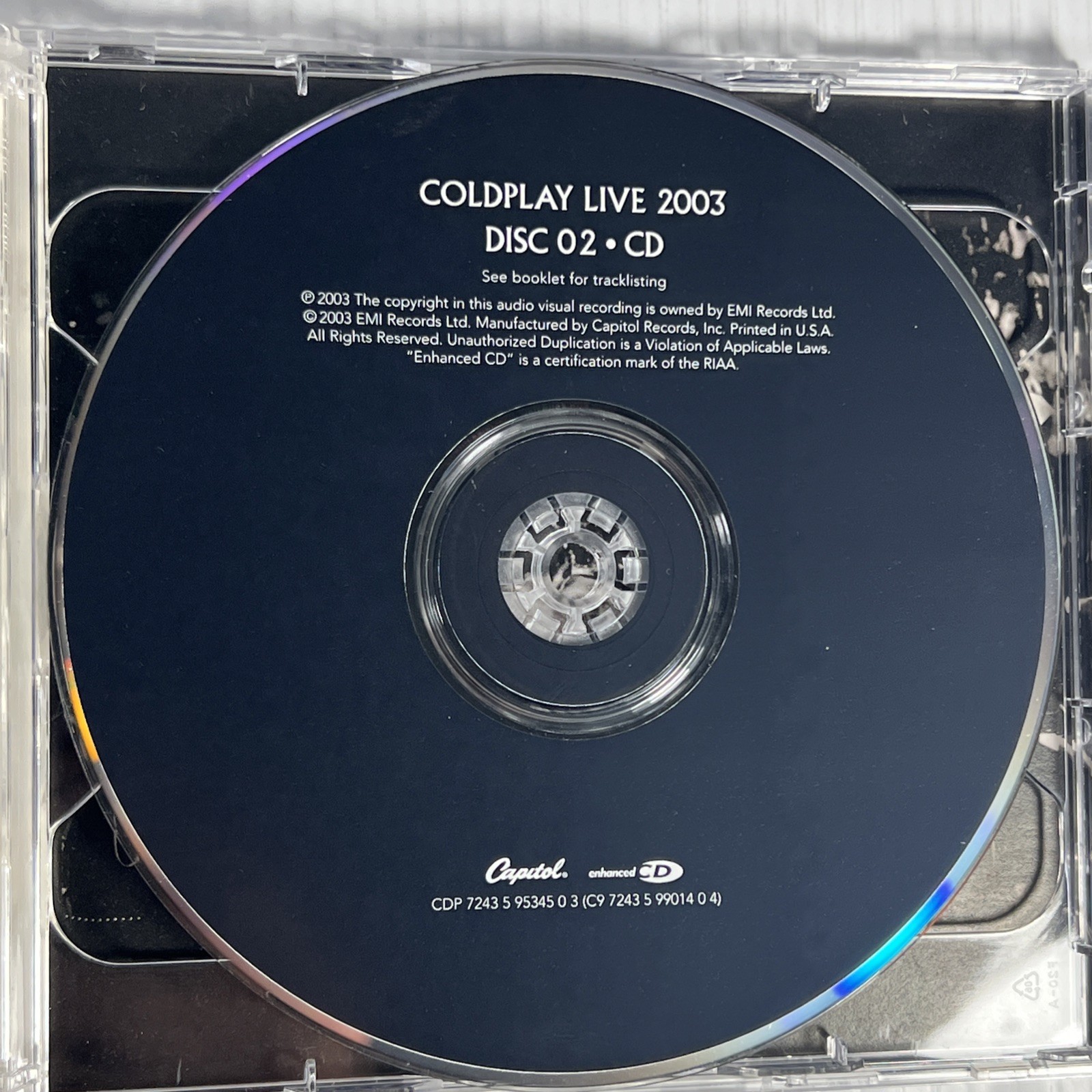 Coldplay Live 2003 CD DVD Set Capitol Clocks Yellow Digipak Like New