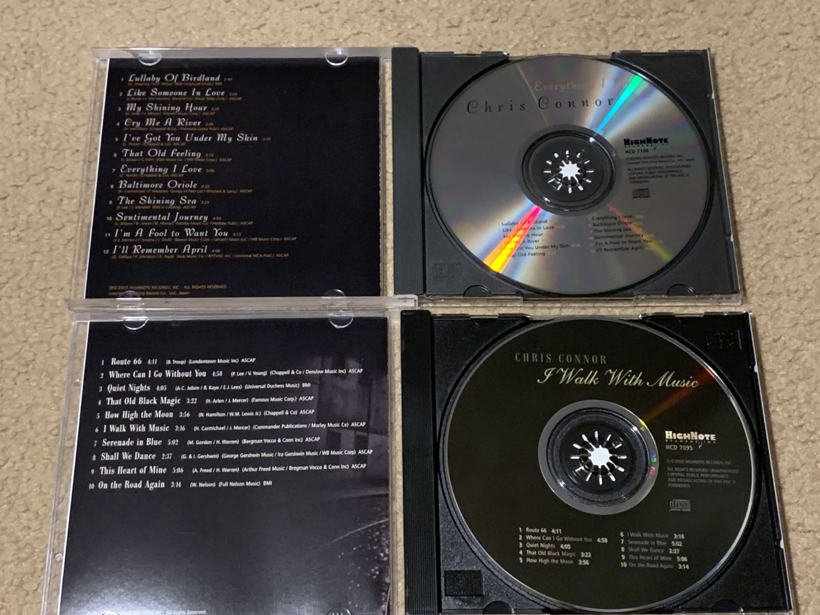 Chris Connor , Everything i love , I walk with music , NM , lot of 2 CD