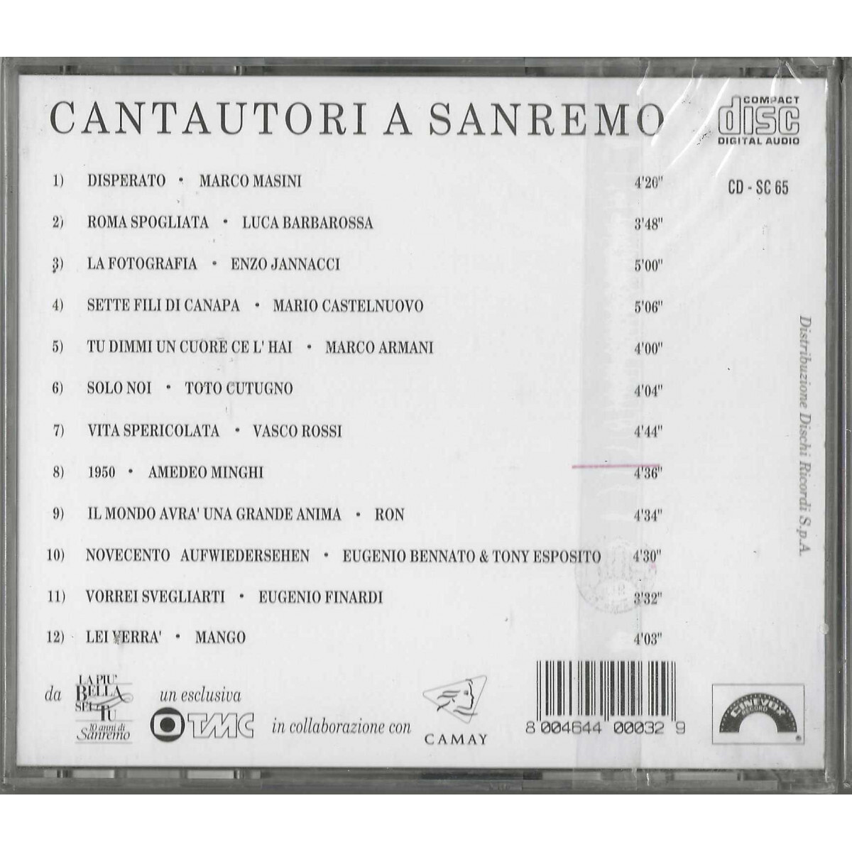 Various CD Cantautori A Sanremo / Cinevox Record – CDSC 65 Sealed