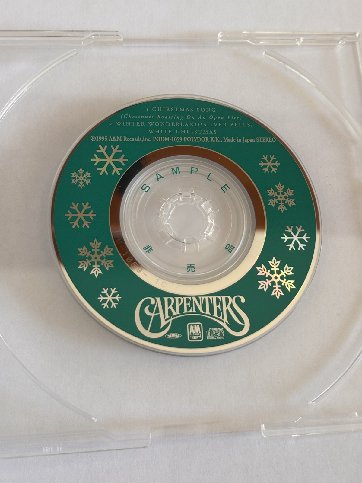 Carpenters Japanese CHRISTMAS SONG PROMOTIONAL CD PODM 1059