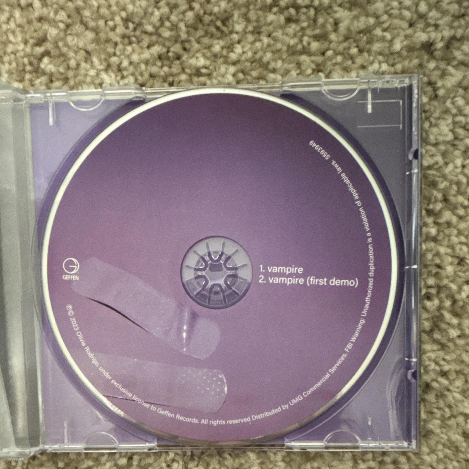 *Rare* Olivia Rodrigo vampire CD Single 2023 Pop Geffen Records Bonus Demo