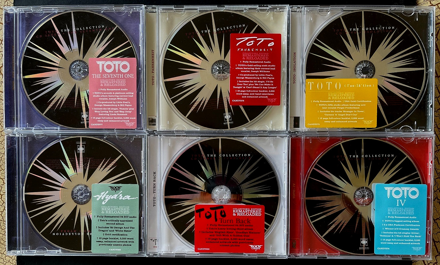 TOTO REMASTERED 6 cd lot HYDRA Turn Back IV Fahrenheit ISOLATION The Seventh One