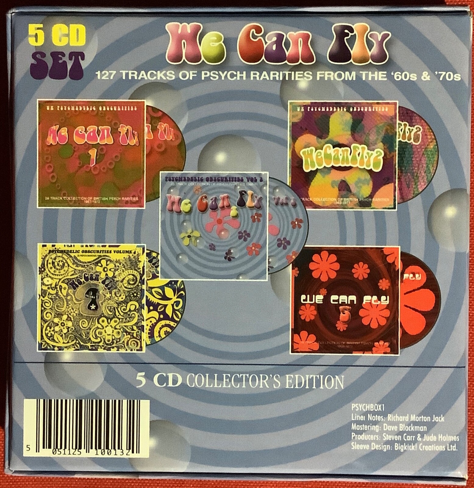 We Can Fly Psychedelic Rock Vols. 1-5 by Various Artists 5 Discs 127 Tracks
