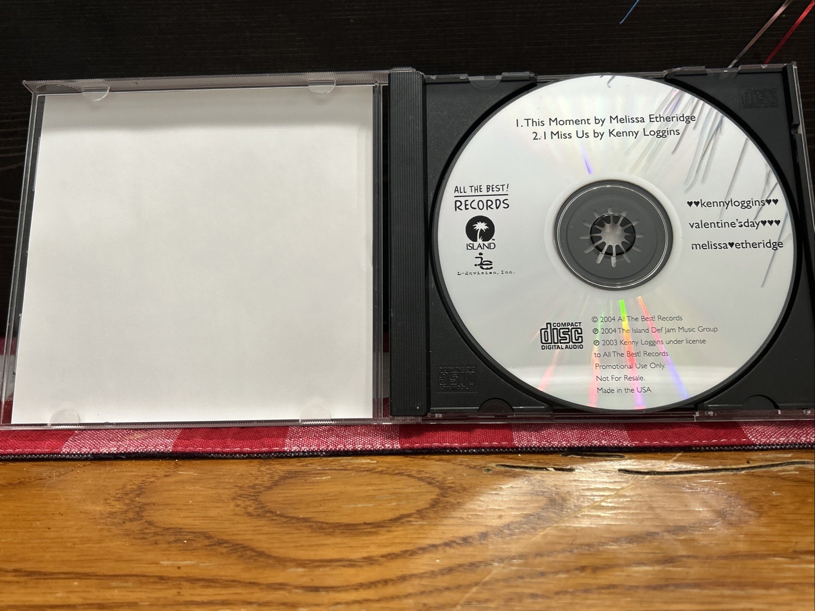 KENNY LOGGINS / MELISSA ETHERIDGE VALENTINE'S DAY ALL THE BEST! CD