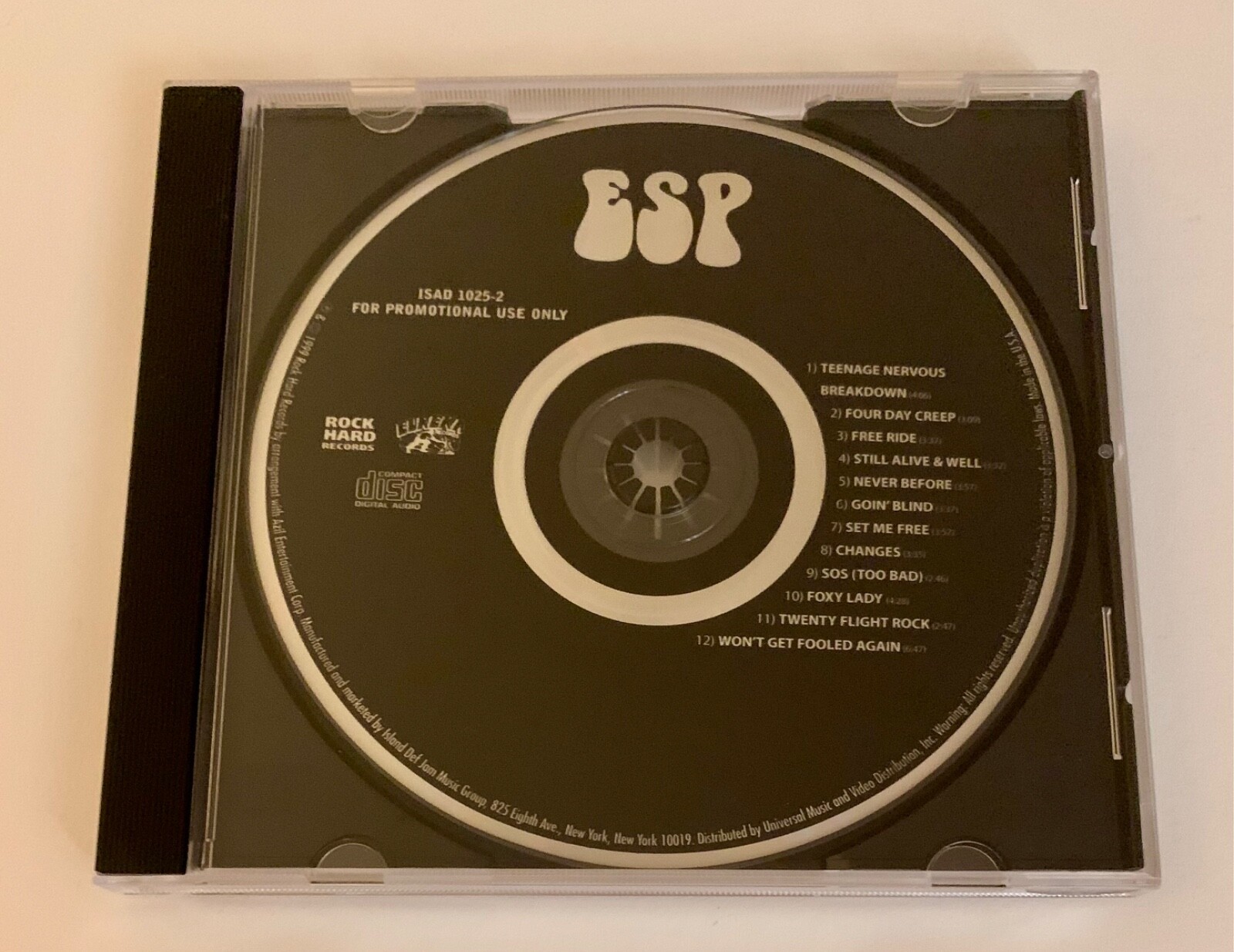 Promo CD Eric Singer Project ESP 1999 Self-Titled Album Bruce Kulick John Corabi