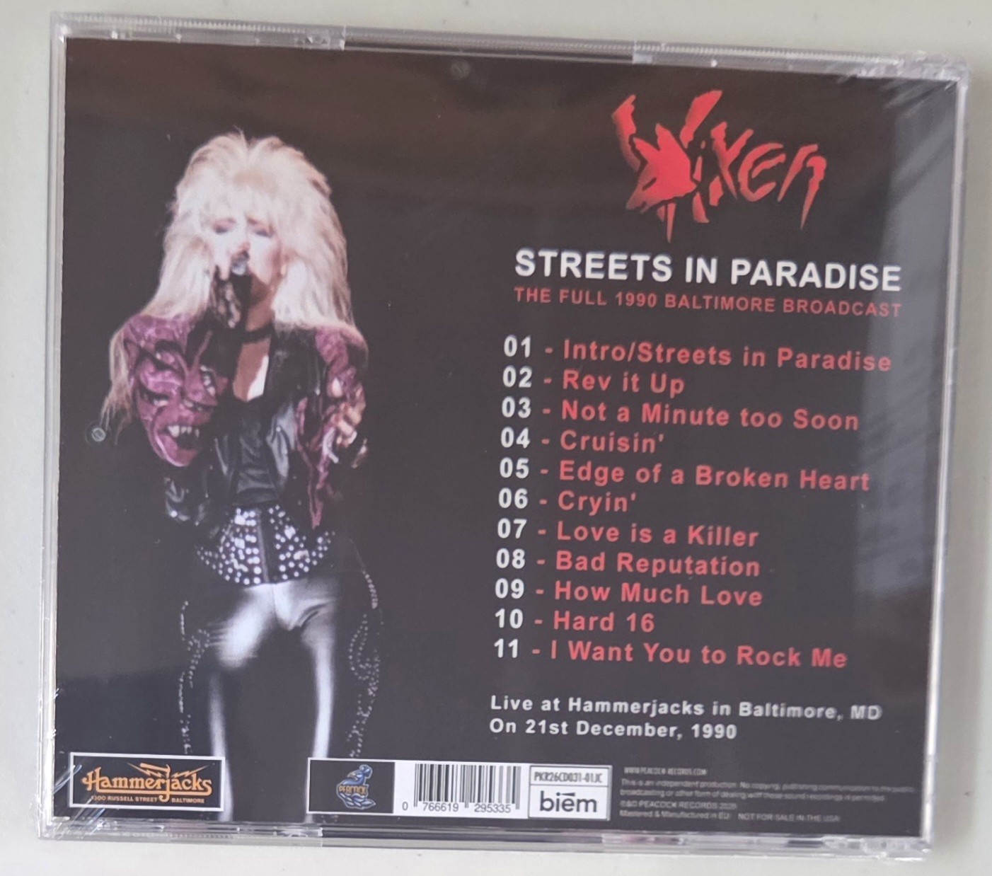 Vixen Streets In Paradise Live At Hammerjacks 1989 New CD Hard Rock