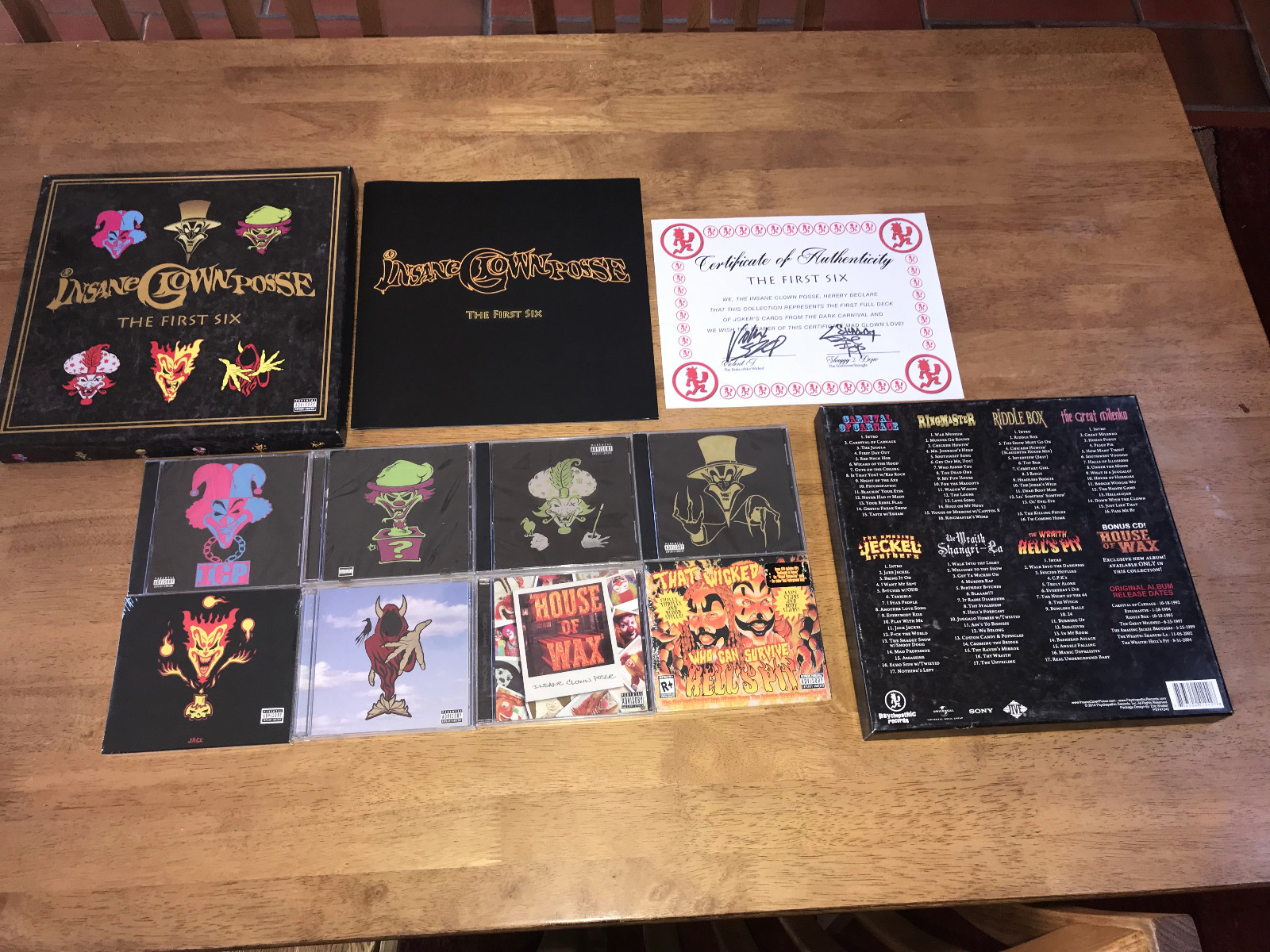 INSANE CLOWN POSSE FIRST 6 BOX SET NEW SEALED GREAT FOR COLLECTOR'S  CD/DVD