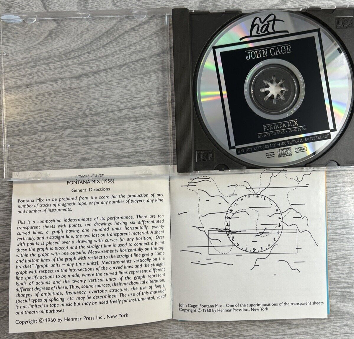 JOHN CAGE, EBERHARD BLUM "Fontana Mix & Solo For Voice 2" CD, 1993 hat ART 6125