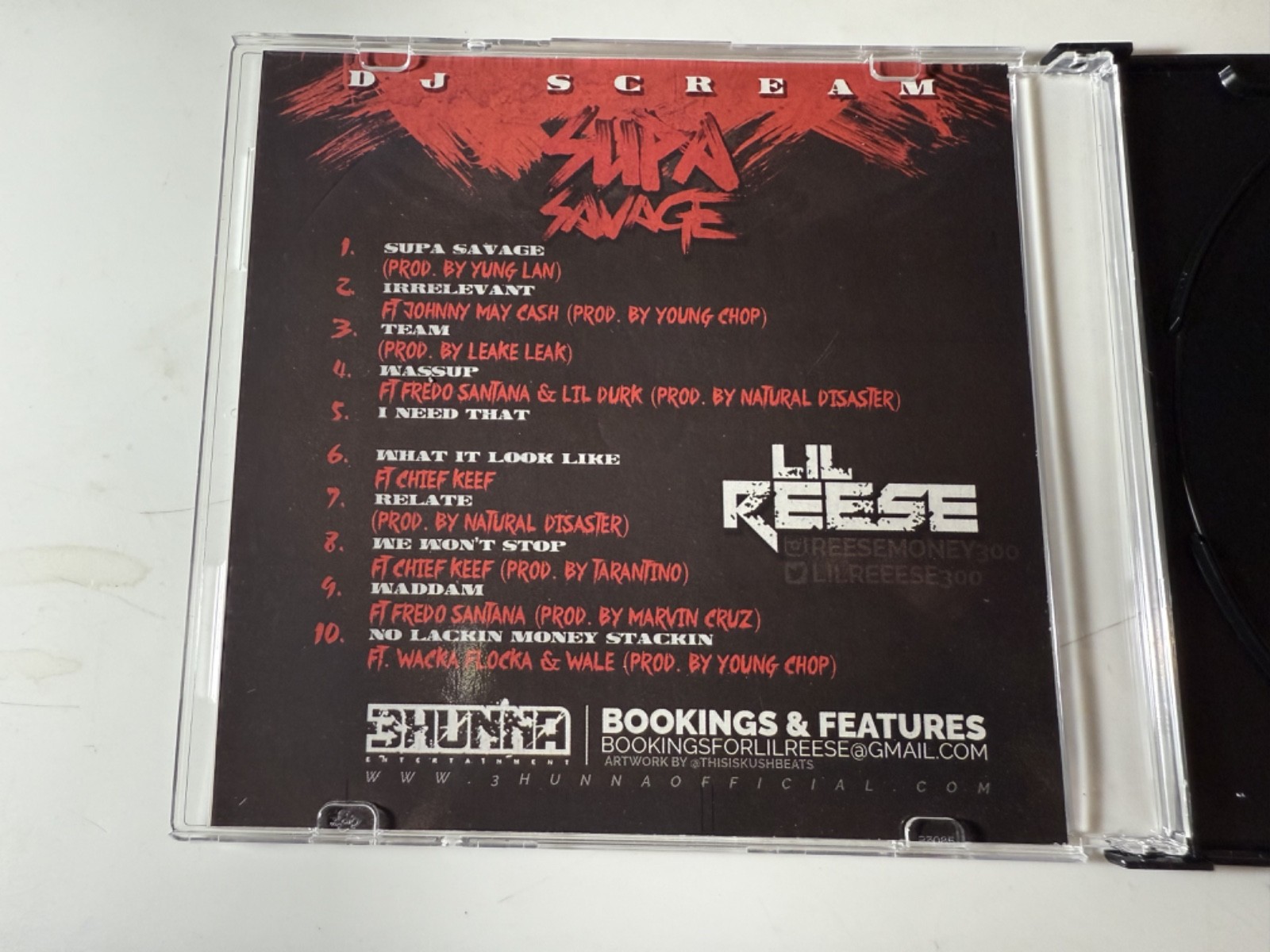 DJ SCREAM - SUPA SAVAGE - LIL REESE RAP HIP HOP MIXTAPE MIX CD