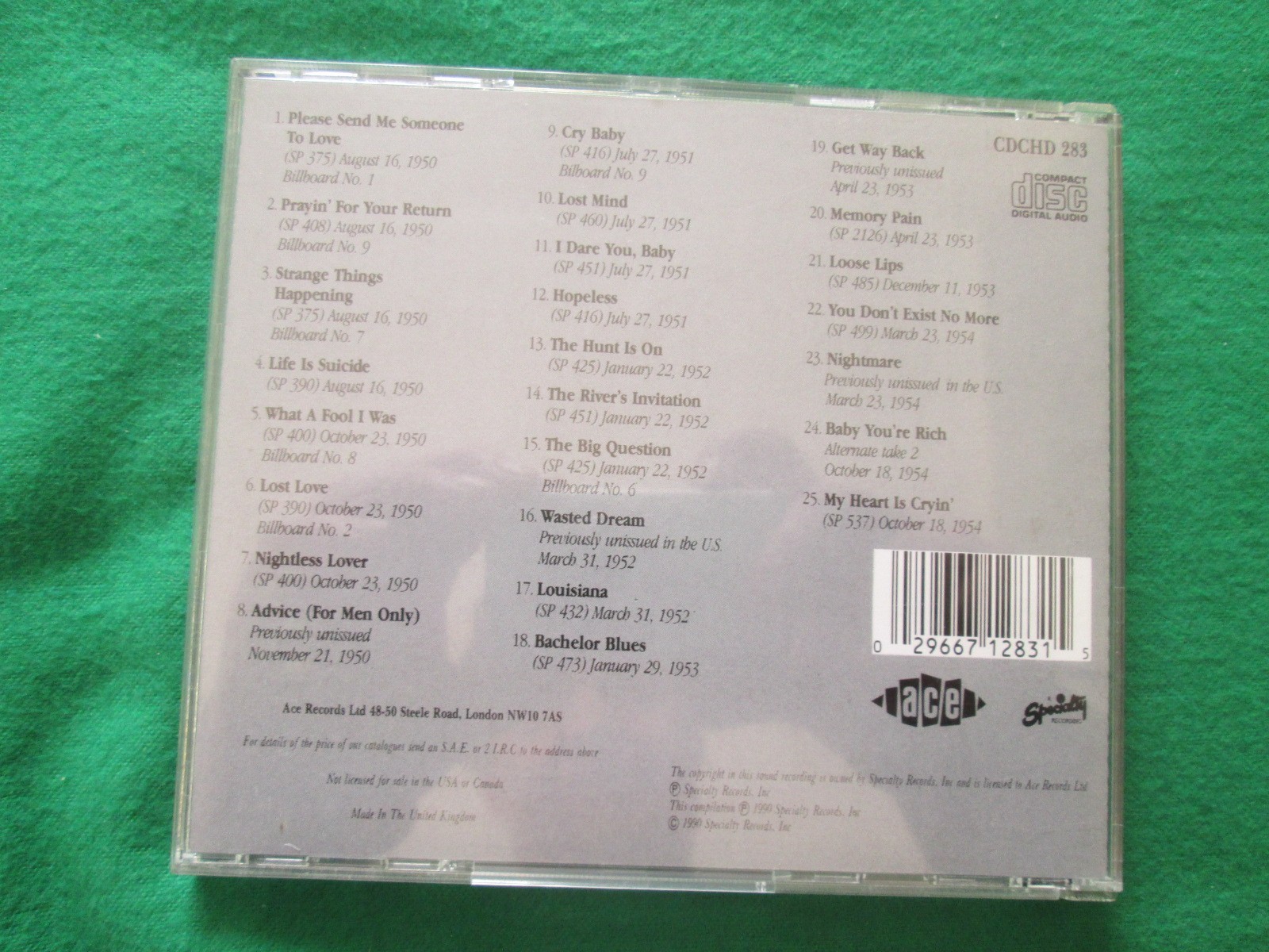 PERCY MAYFIELD - POET OF THE BLUES - ACE RECORDS - CD