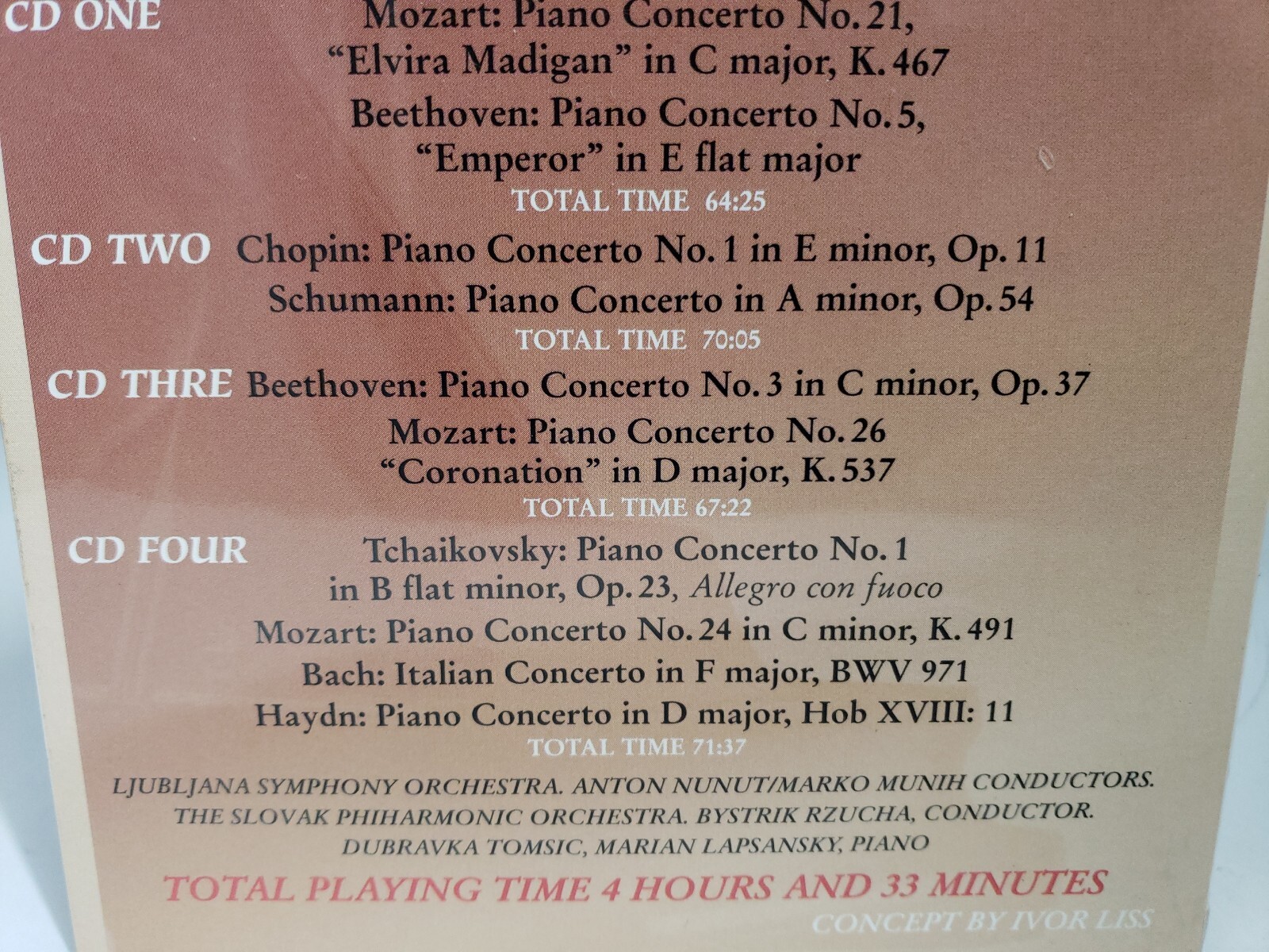 the greatest PIANO Concertos 4 hours of digital recordings NEW Sealed - 4 CD Set