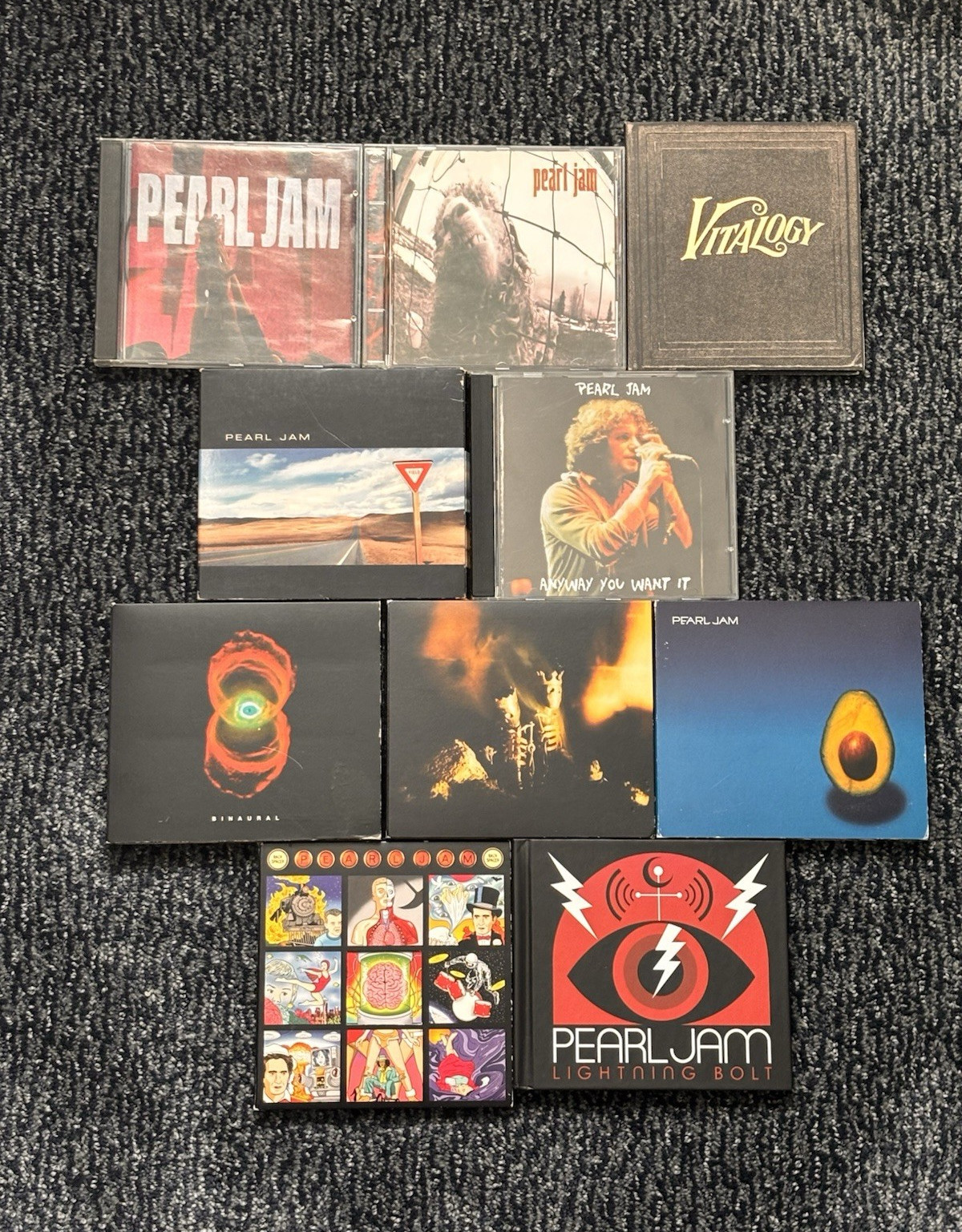 Pearl Jam CD Lot (10) Ten Vs Vitalogy Yield Binaural Riot Act Lightning Bolt