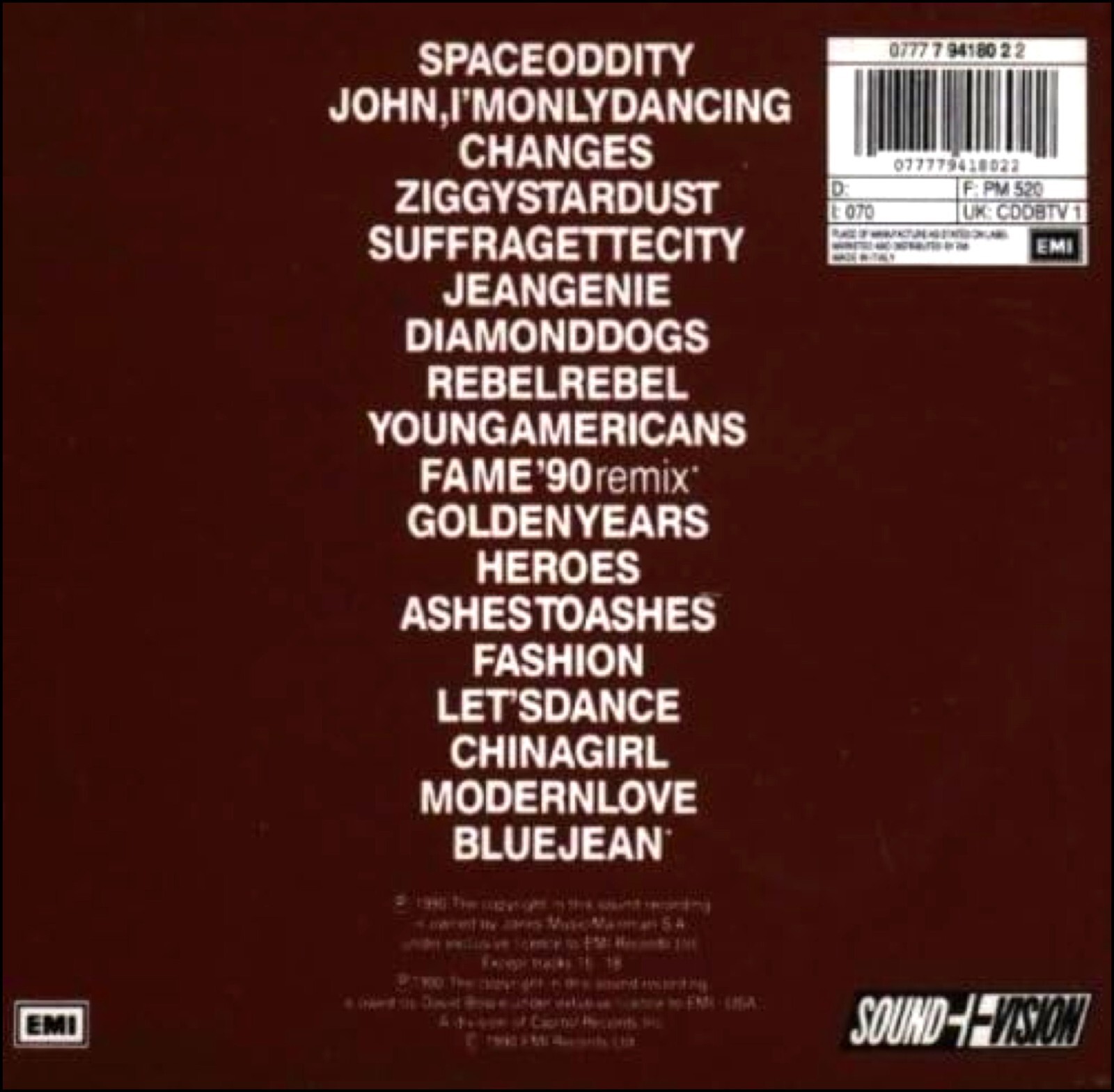 DAVID BOWIE * 18 Greatest Hits * NEW CD * All Original Recordings