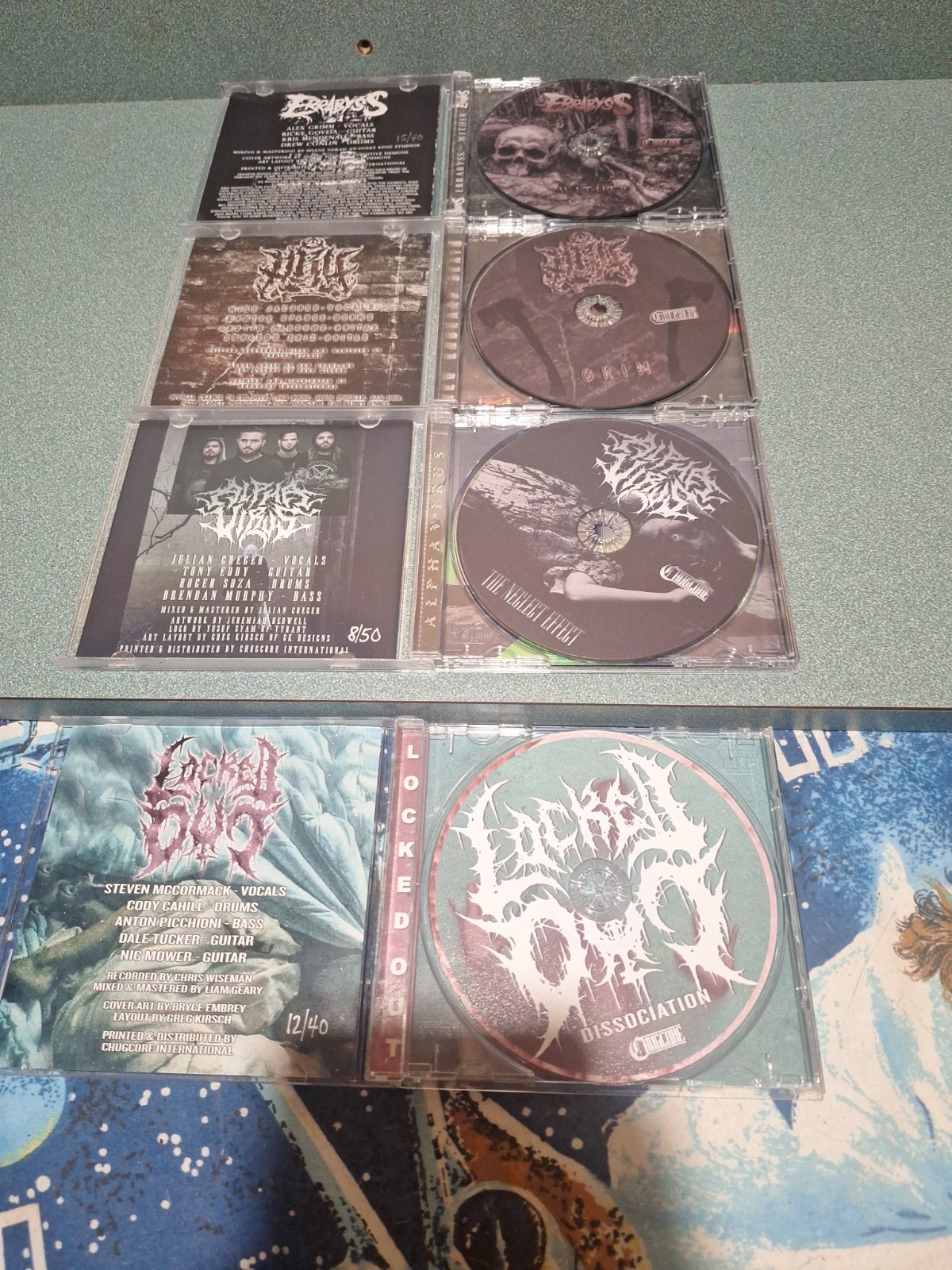 CHUGCORE 4 CD LOT RARE OOP Errabyss, PRY, Alpha Virus, & Locked Out!!! Mugshot