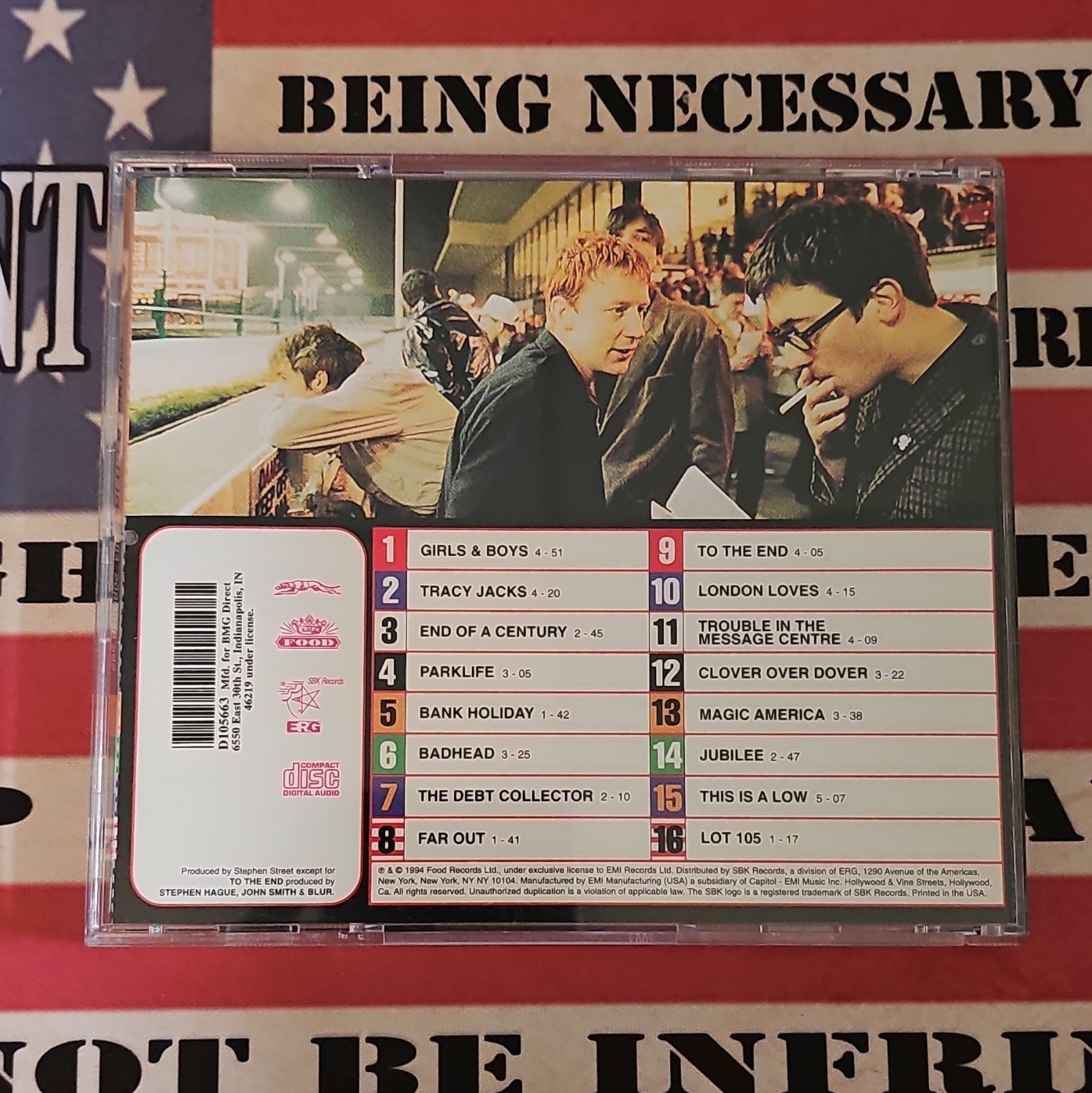Blur Parklife Britpop CD 1994 Album English Multicolor Jewel Case Standard