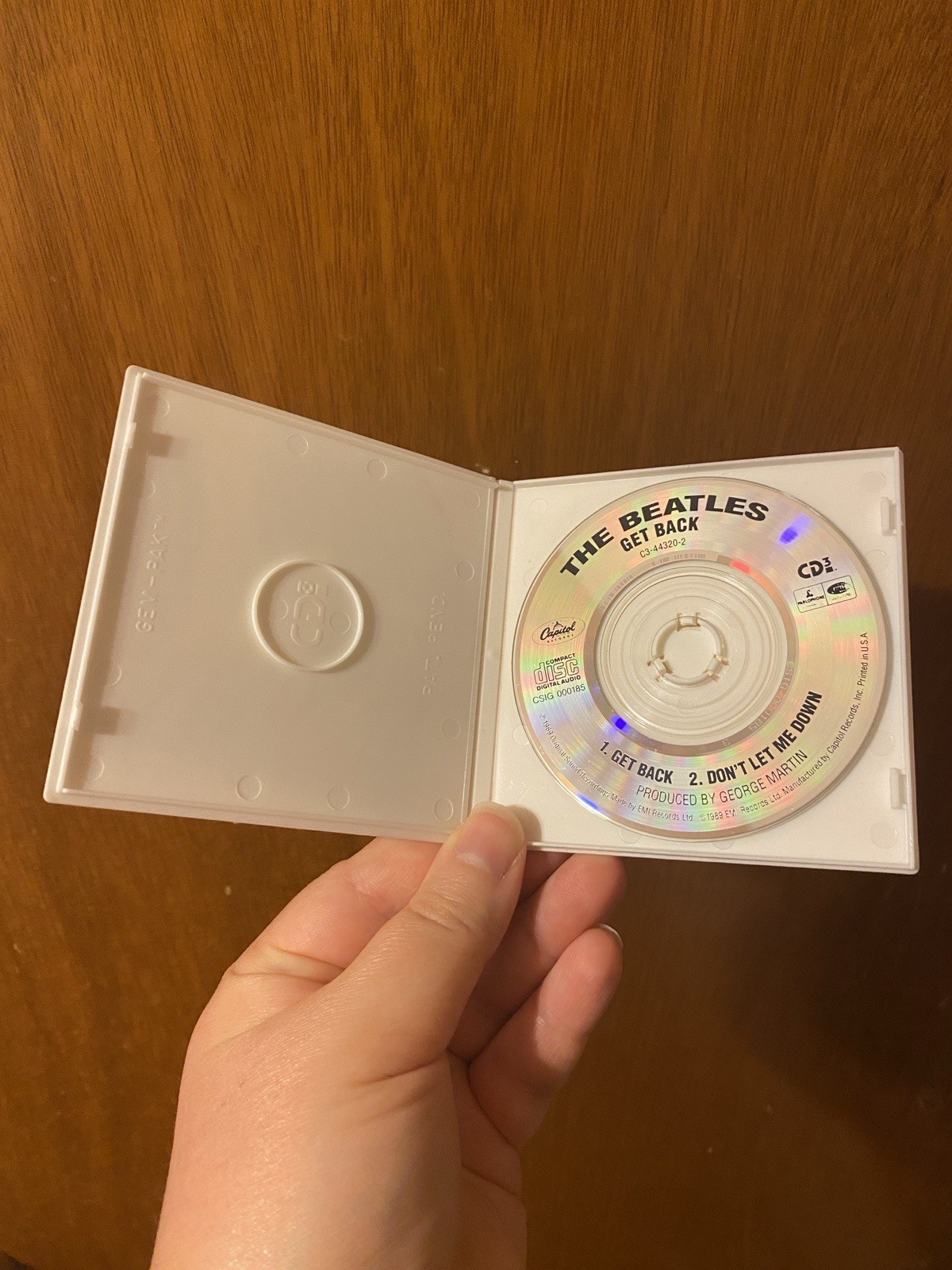 The Beatles Get Back/Dont Let Me Down 3 Inch Mini CD Single Capitol Records 1989