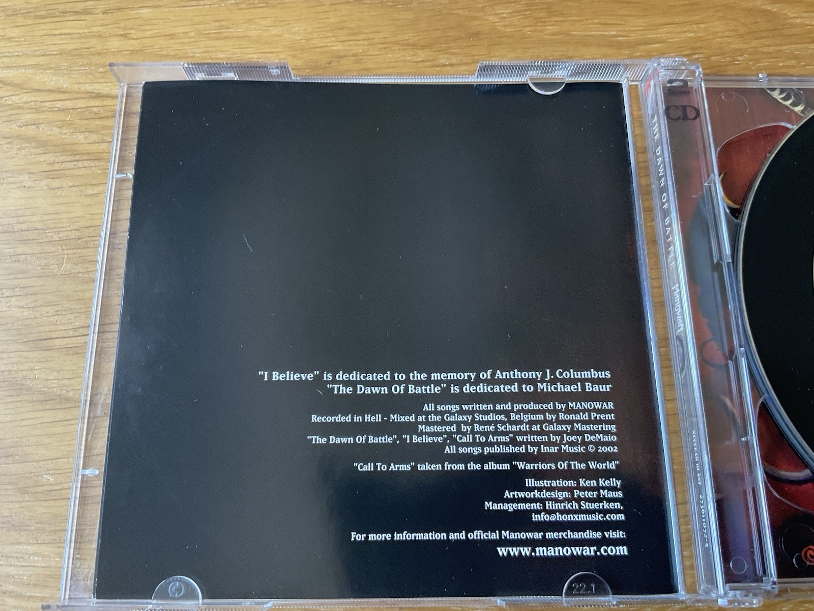 Manowar-The Dawn of Battle CD & DVD Set Made In Germany Nuclear Blast