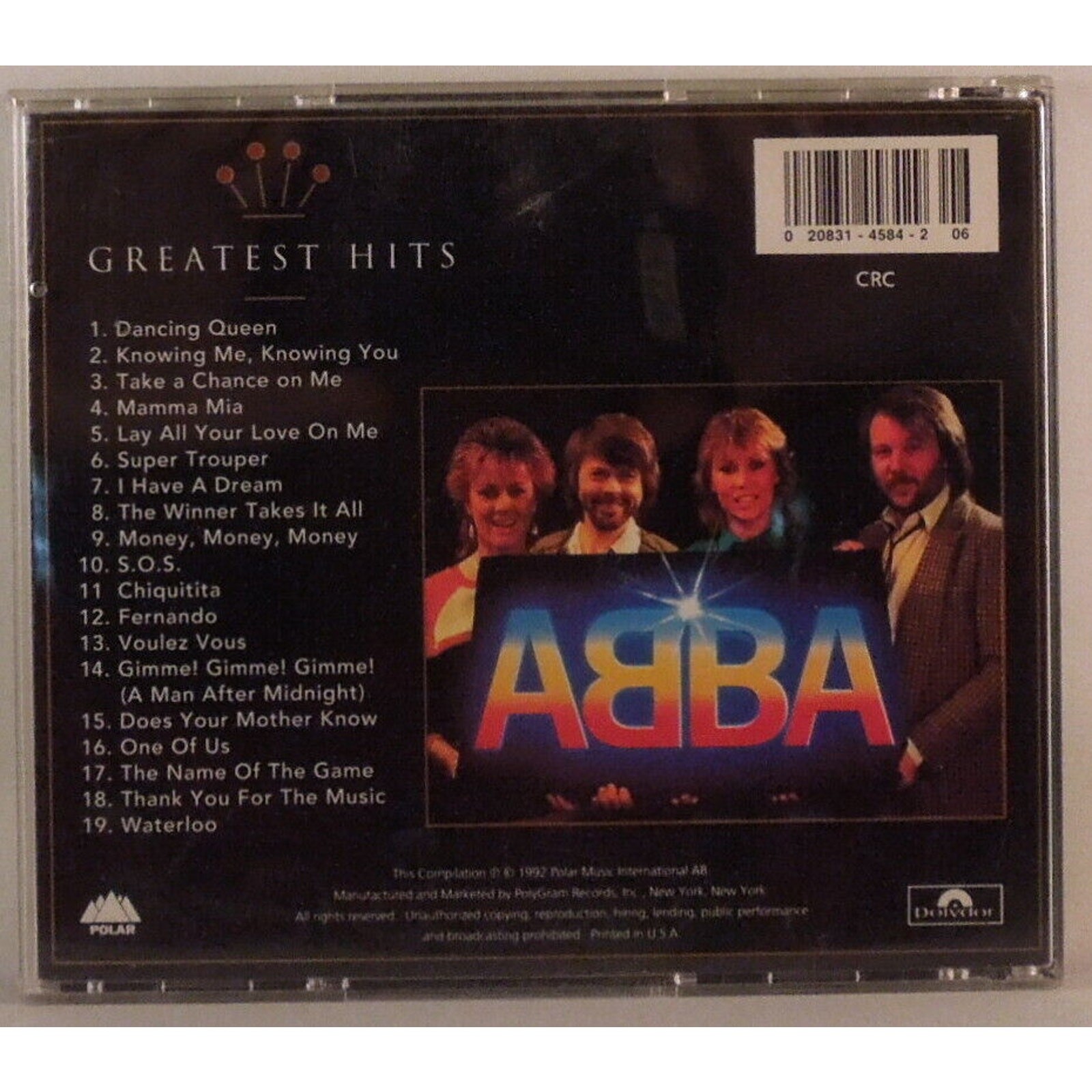 ABBA Gold Greatest Hits CD Polar Music 1992 1st Edition P2-17007