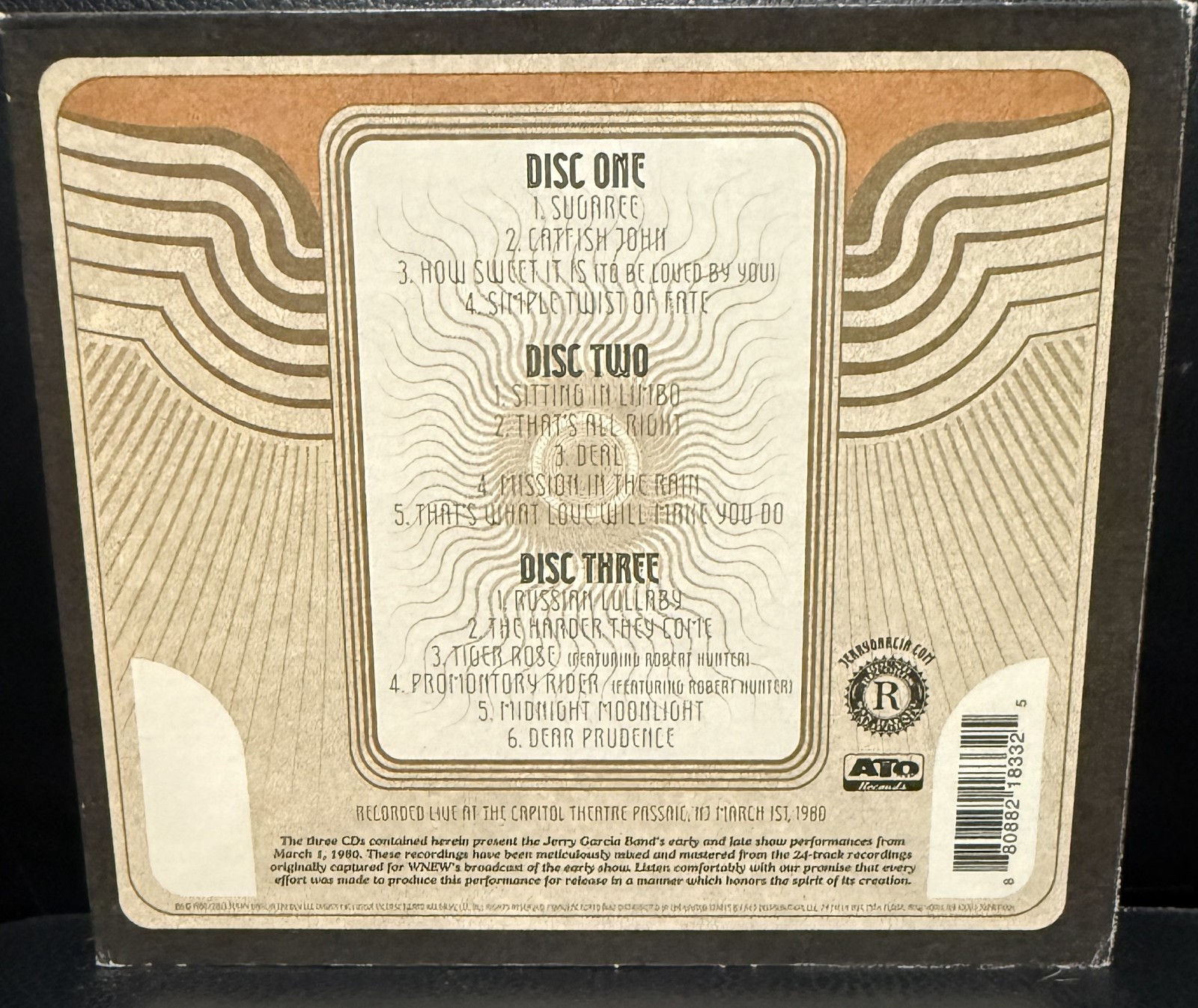 Jerry Gacia Band - GarciaLive Volume One • March 1st 1980 Capitol Theatre (3 CD)