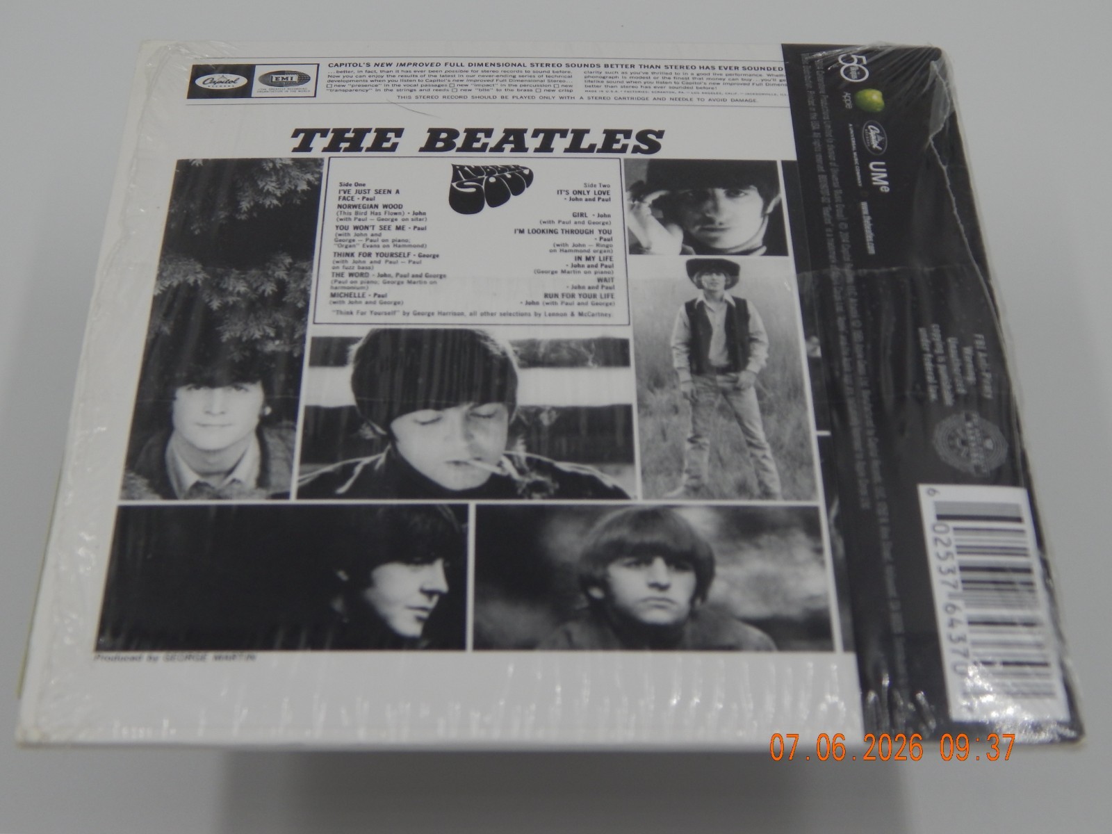Beatles Rubber Soul CD Stereo Capitol Record ST 2442 BOO19707-02 Shrink Wrap NM