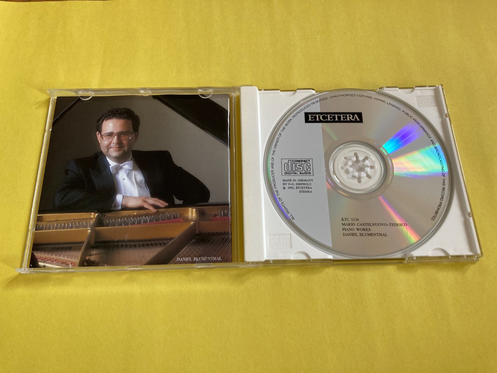 Tedesco: Le Danze del Re David (Piano Works) / Blumenthal (CD, 1992, Etcetera)
