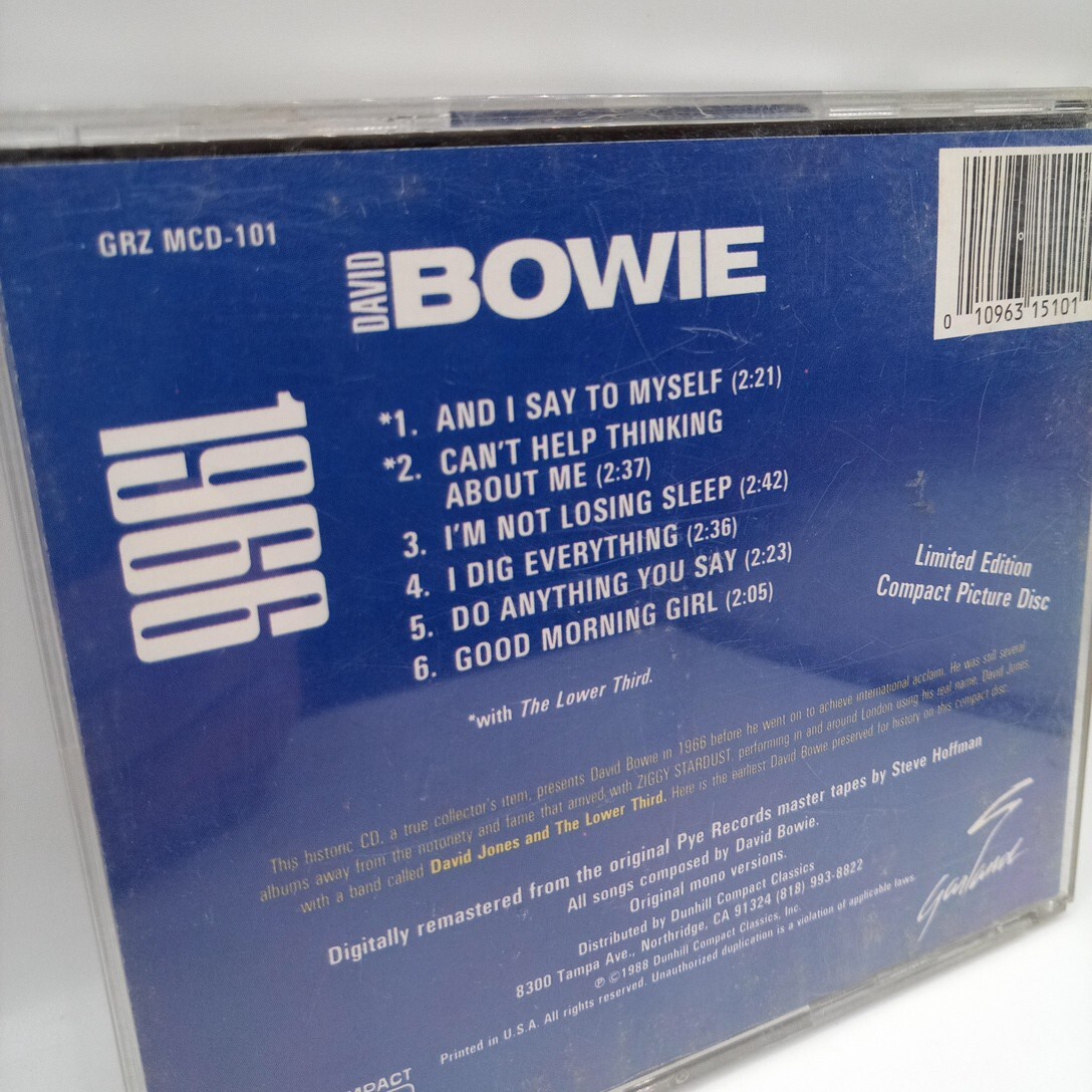 David Bowie 1966 CD Limited Edition Picture Disc Garland Music EUC