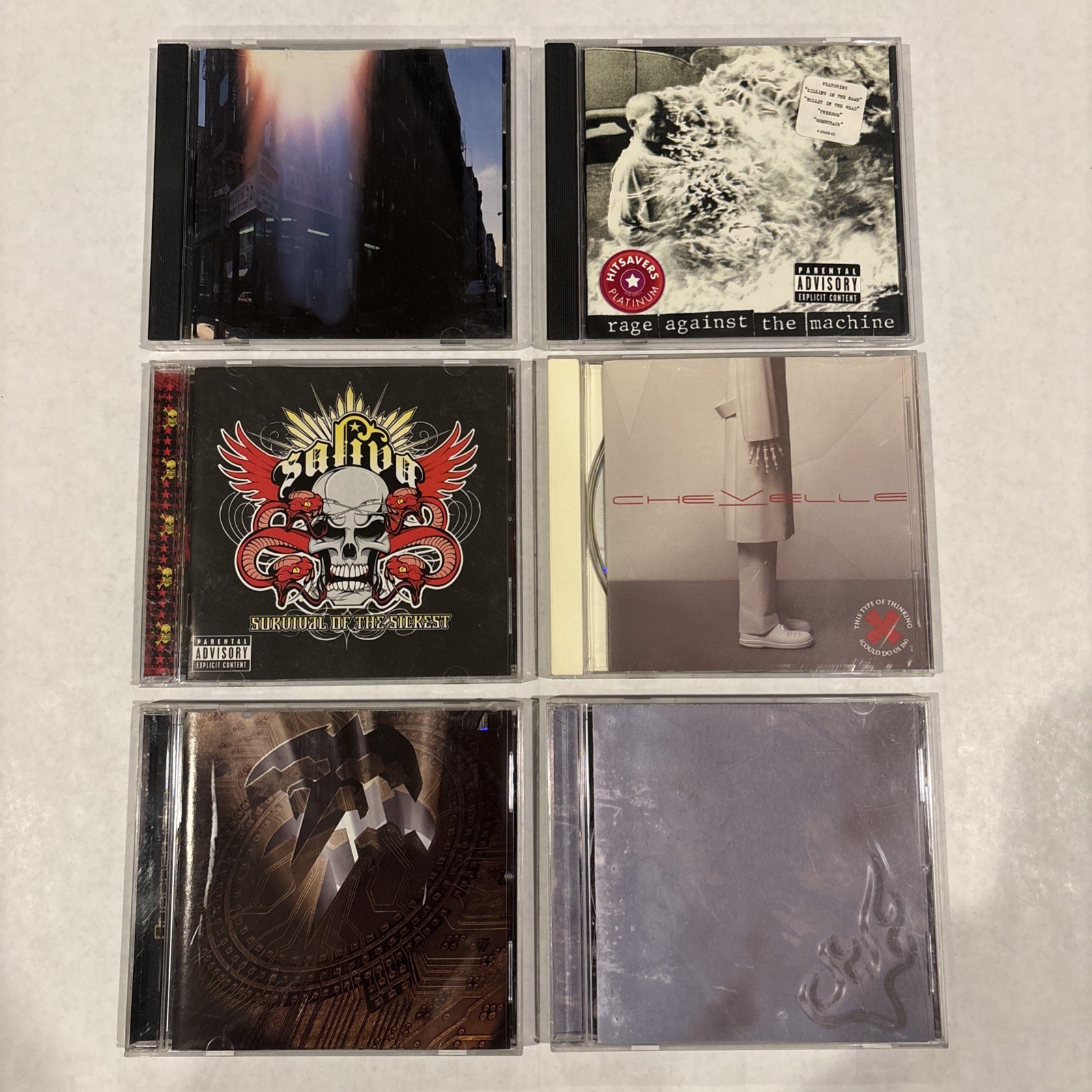 Hard Rock Metal 6 CD Lot: Rage, Beastie Boys, Chevelle, Skid Row, Saliva