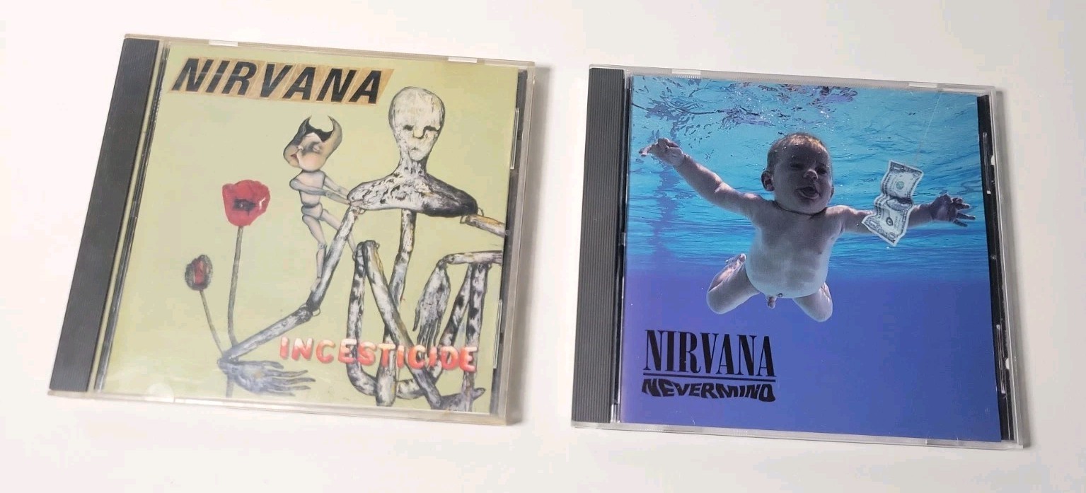 Nirvana 2 CD Lot Nevermind D-1156 and Incesticide D-100629 Kurt Cobain 1990's