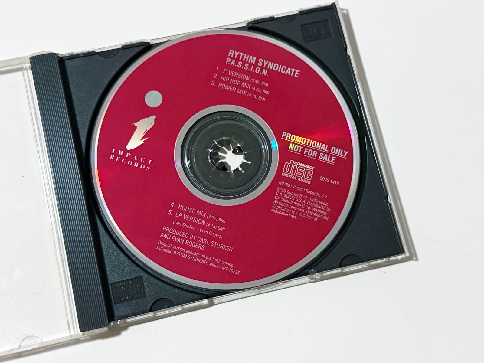 Rythm Syndicate – P.A.S.S.I.O.N. Rare US PROMO CD Single 5 Remixes CD45-1416