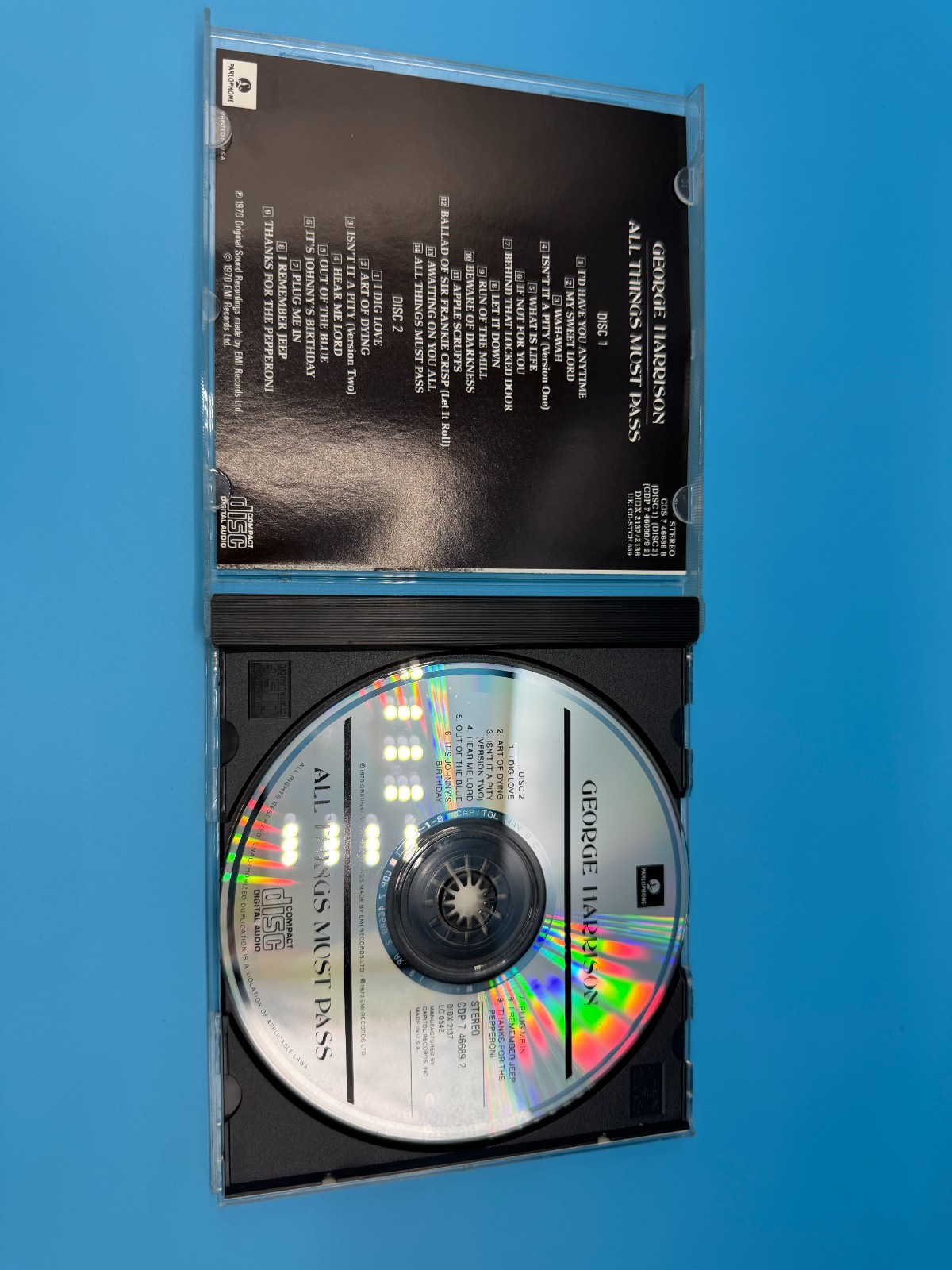 George Harrison All Things Must Pass 2CD Set CDP 7 46689 2 Capitol 1987 USA VG+
