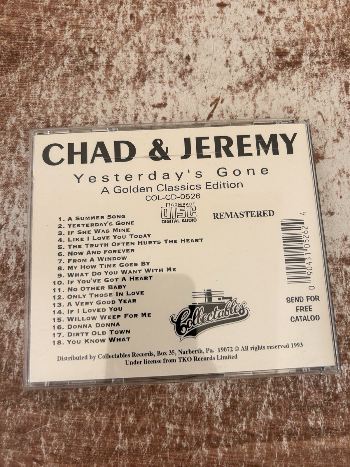 Chad & Jeremy Sing for You Cd Rhino Very Good