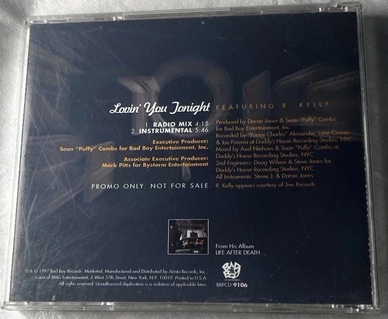 PROMO Notorious B.I.G. “Lovin’ You Tonight” Single Rare CD Bad Boy Biggie Smalls