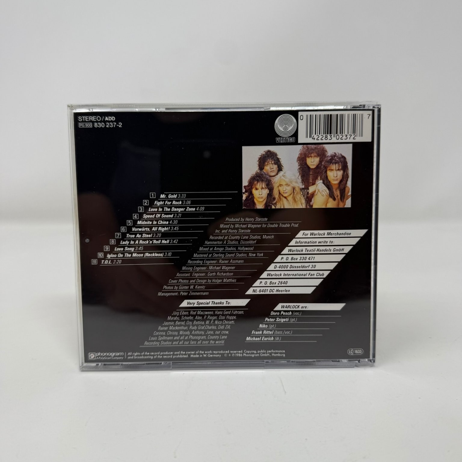 Warlock - True As Steel (CD, 1986, Made In Germany, Vertigo Records) German Rock
