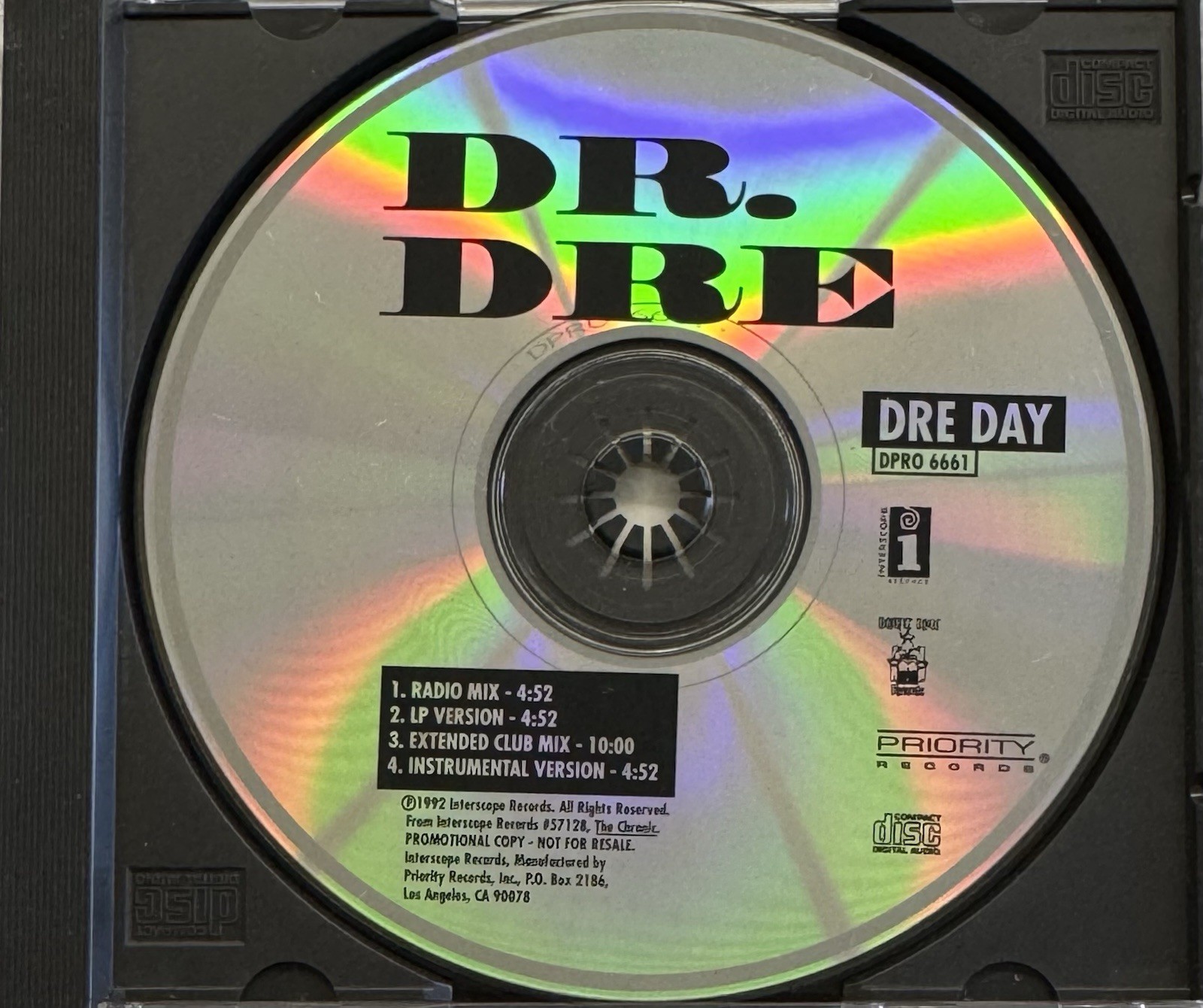 DR. DRE - Dre Day Extended Club Mix RARE OOP PROMO ONLY DEATH ROW DJ CD SINGLE