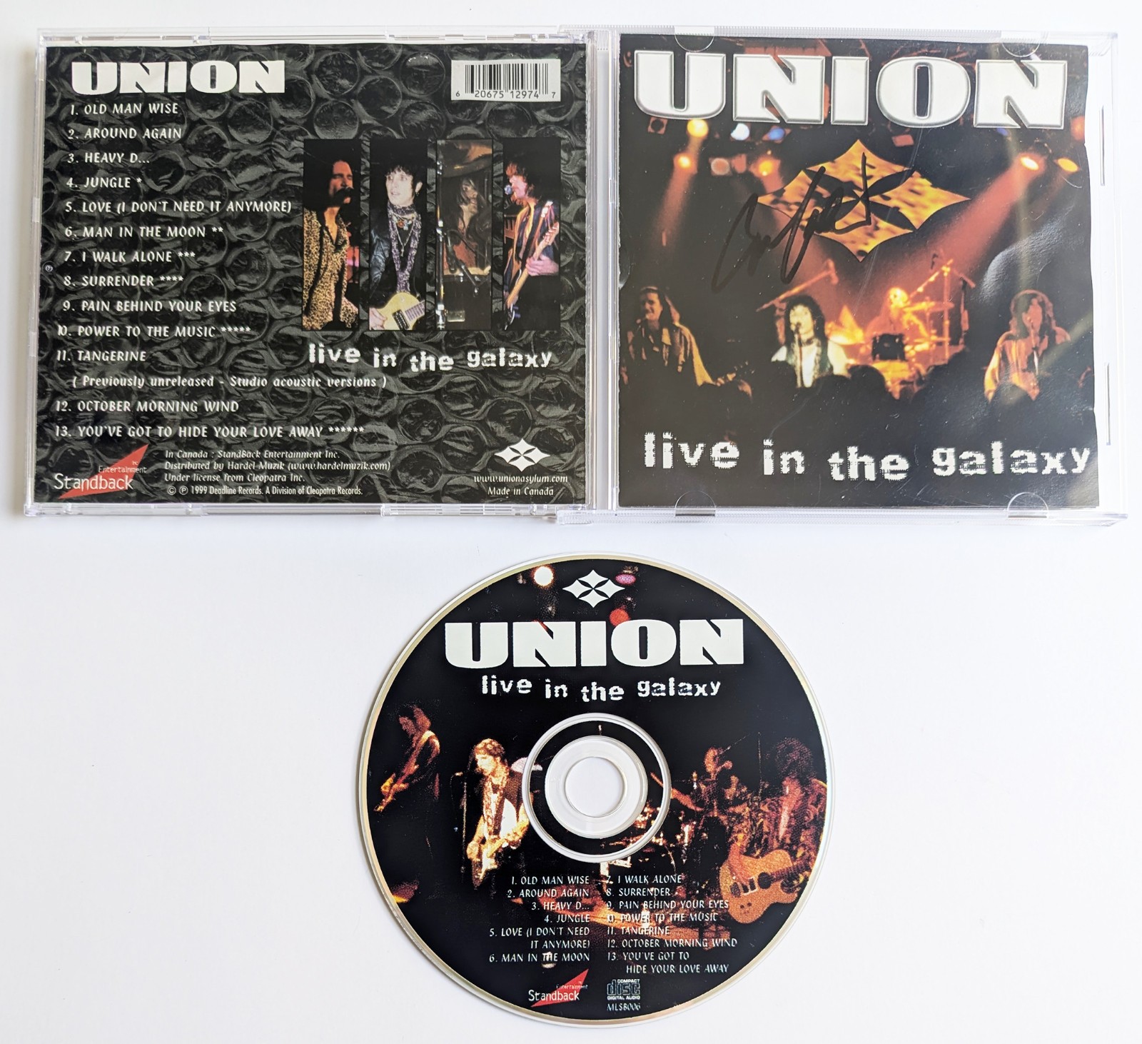 UNION Live In The Galaxy CD 1999 Standback KISS Signed by BRUCE KULICK Autograph