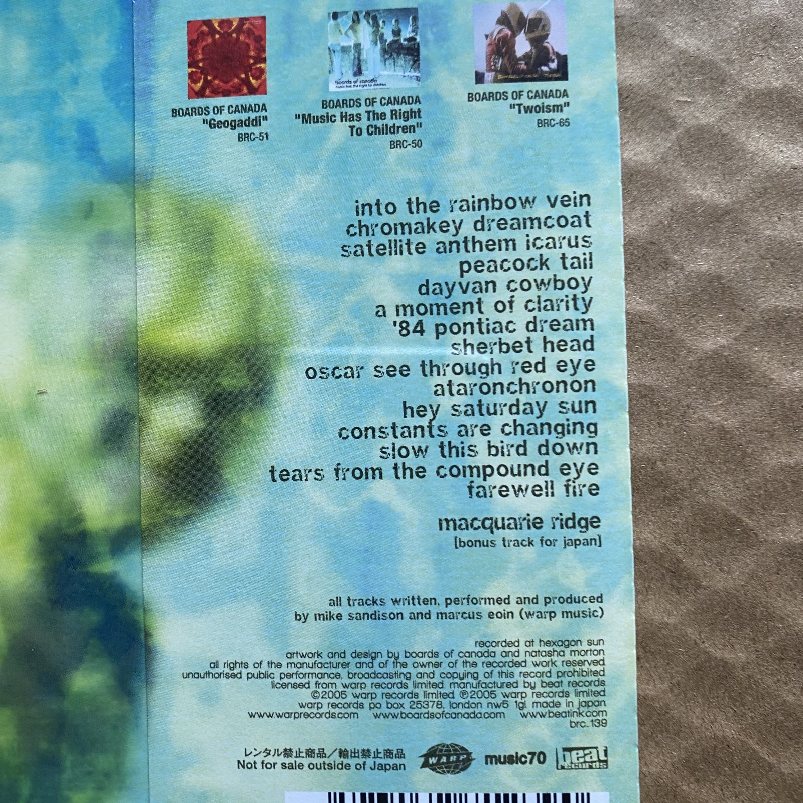 Boards of Canada Music The Campfire Headphase Japan Edition CD w bonus Track