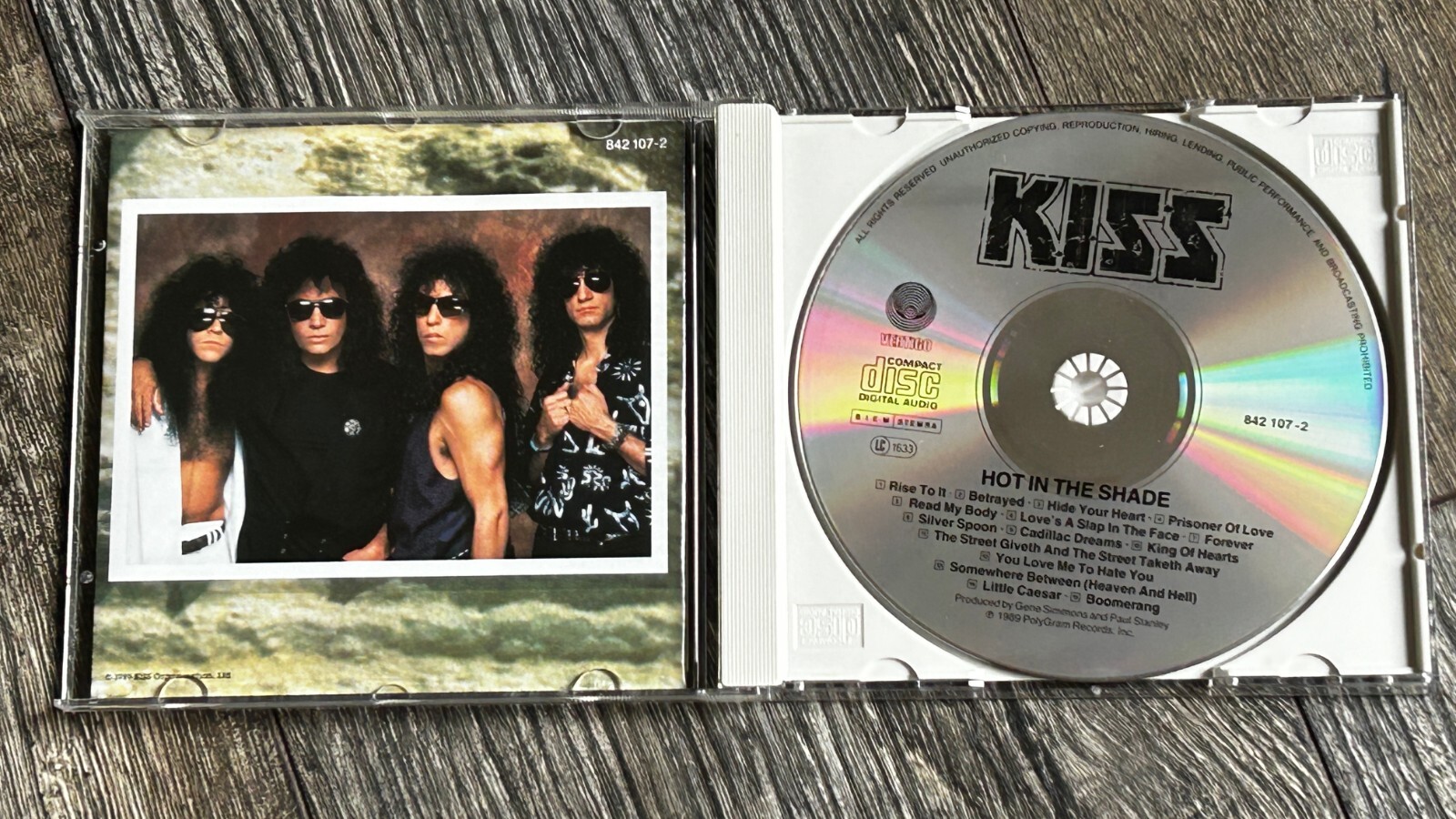 KISS CD HOT IN THE SHADE Germany German Logo Vintage Kiss Eric Carr Bruce Kulick