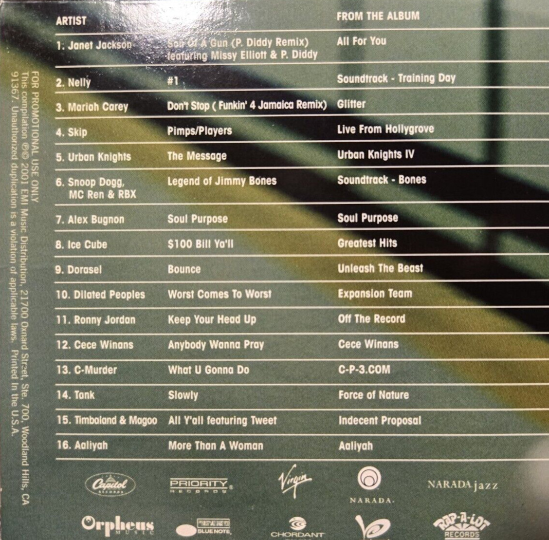 EMI Music : Urban In Store Play Sampler Various Artists - Audio CD (Slipcover)