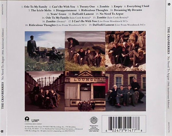 The Cranberries - No Need To Argue 2 CD Set - 30th Anniversary Edition