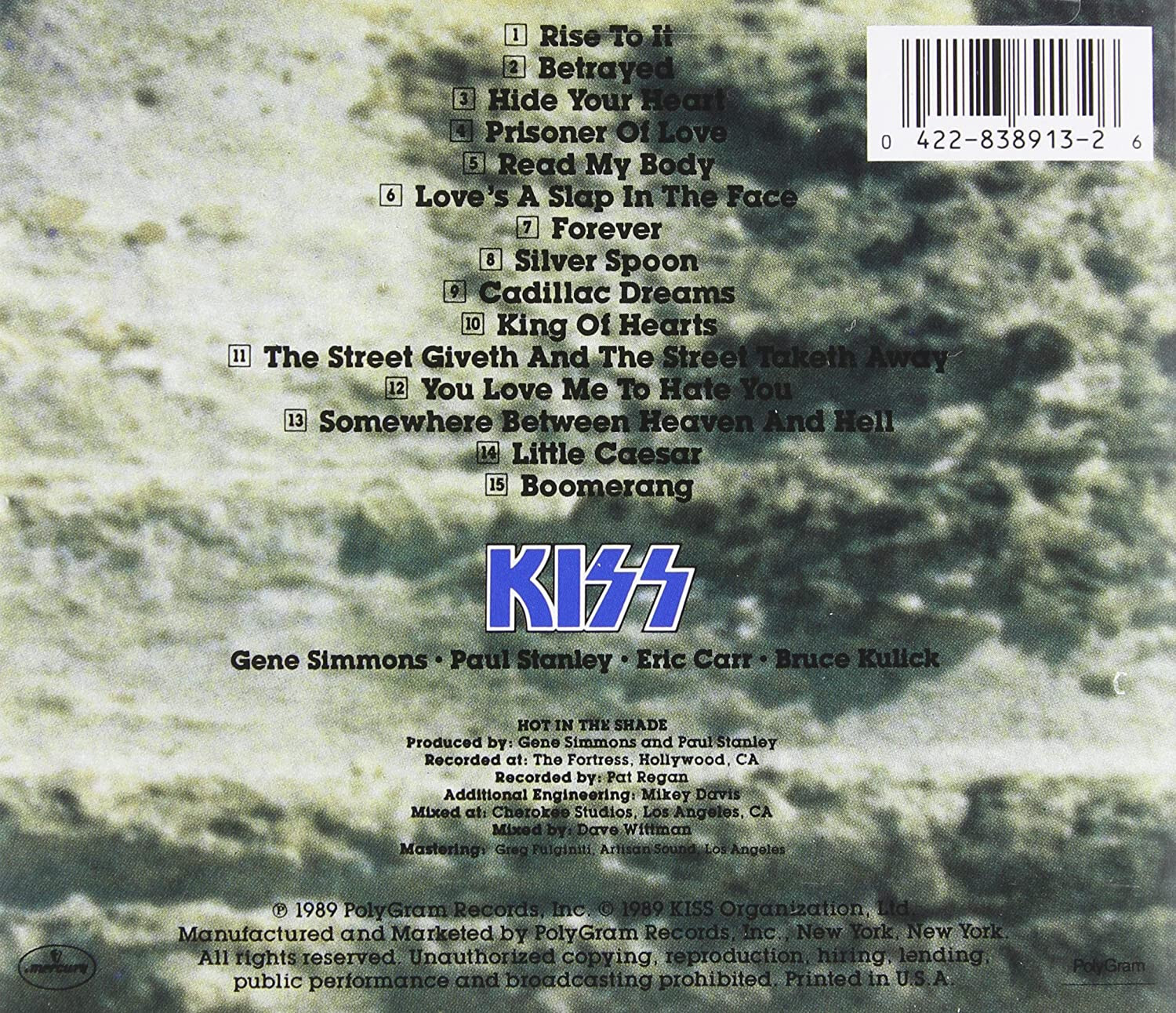 Hot In The Shade by Kiss (CD, 1989, Mecury) *NEW* *FREE Shipping*