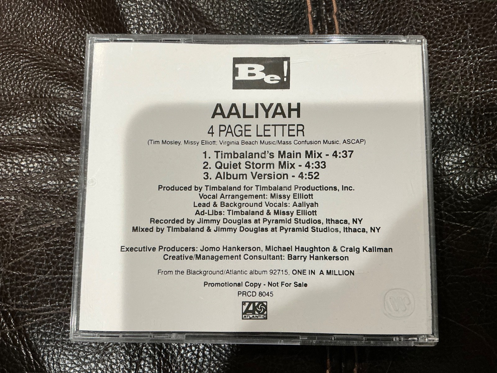 AALIYAH - 4 PAGE LETTER - US Promo Single CD 1997 (PRCD-8045)