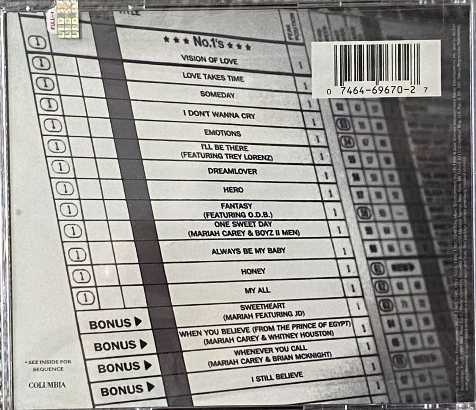 Mariah Carey - #1s - New (Sealed) US CD - FREE US Shipping!