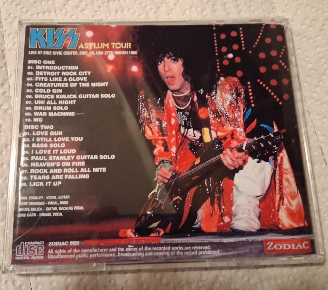 KISS ERIE PA 03-11-1986 2 CD'S SOUNDBOARD! ACE FREHLEY ERIC CARR BRUCE KULICK