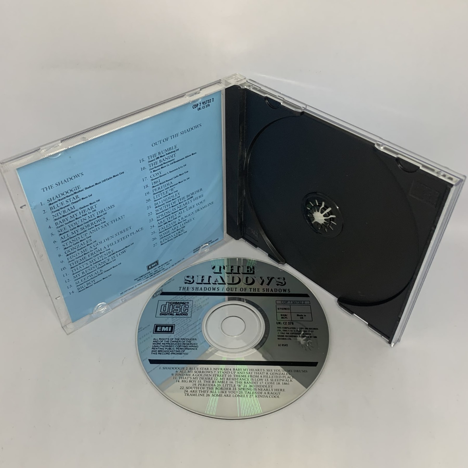 The Shadows SELF TITLED + OUT OF THE SHADOWS *2 Albums On 1 CD* VERY GOOD COND