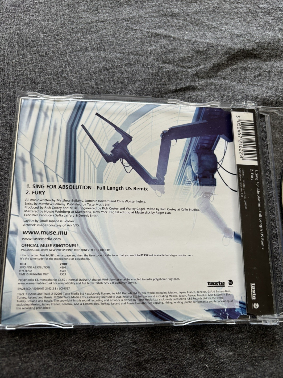 Muse - Sing For Absolution - Rare 2 track CD Single - EW285CD - 2004