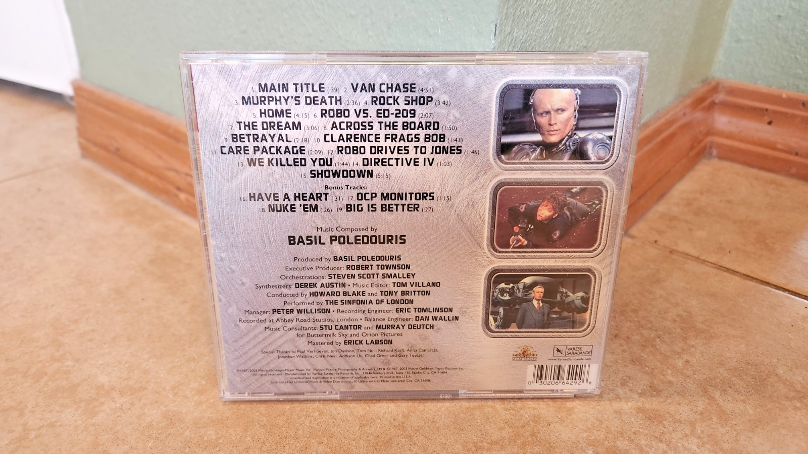 Robocop Original Movie Soundtrack cd 1987 Basil Poledouris bonus tracks Varese